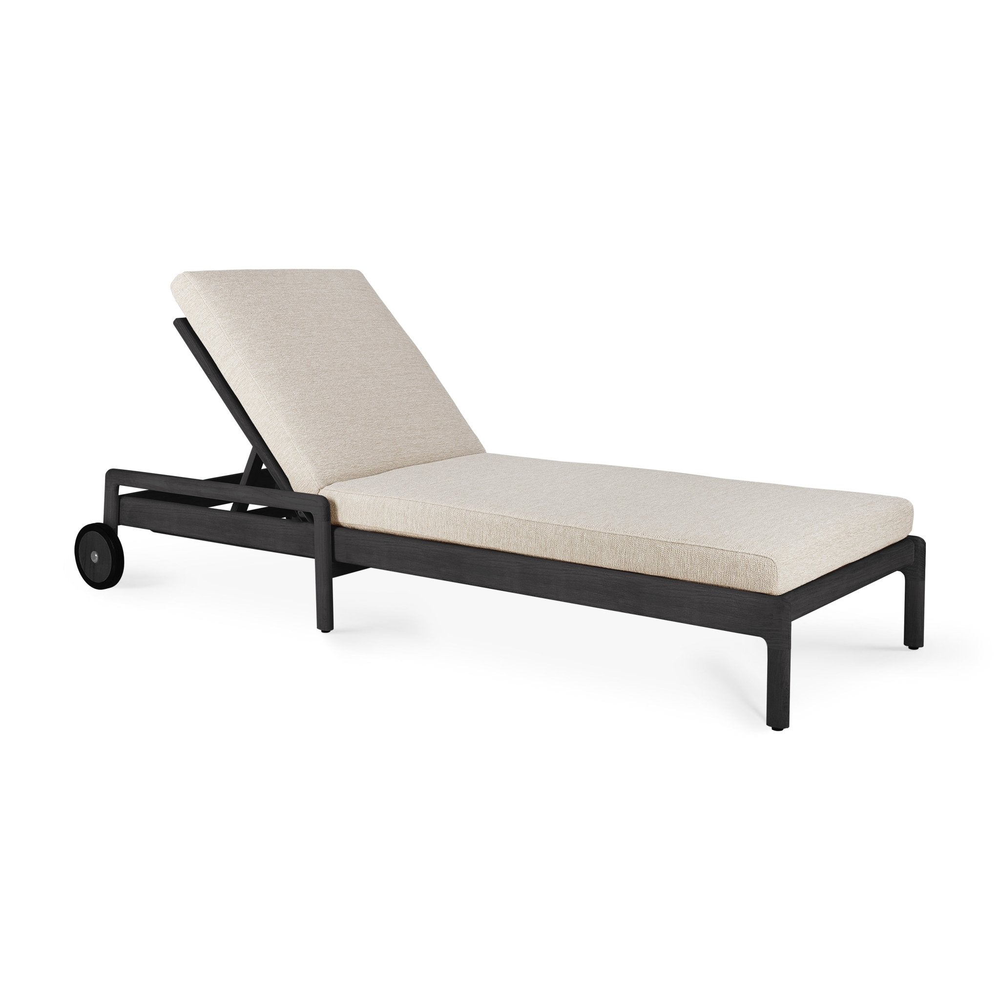 Jack Outdoor Adjustable Lounger Frame - Teak Black - Goode Studio