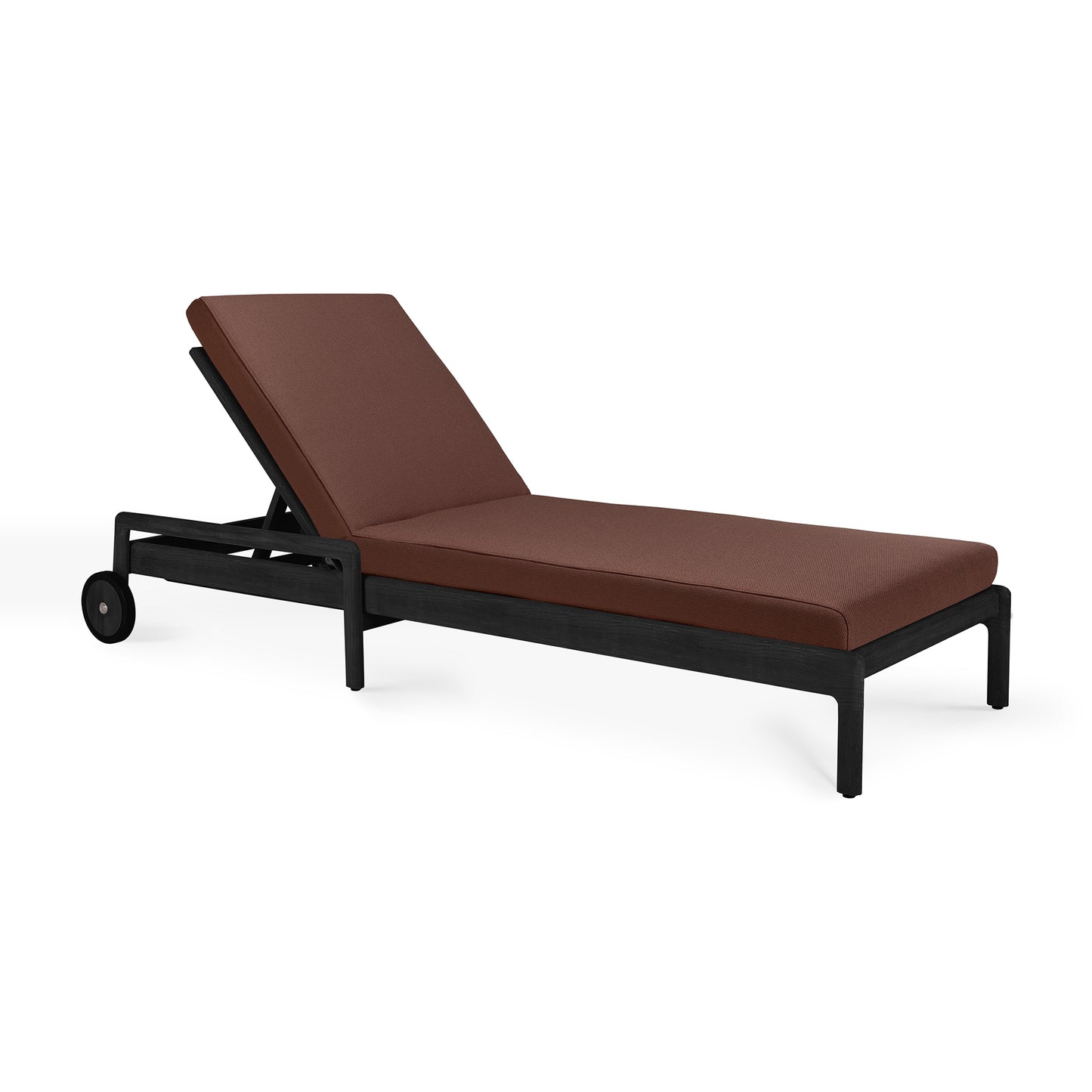 Jack Outdoor Adjustable Teak Black Lounger - Goode Studio