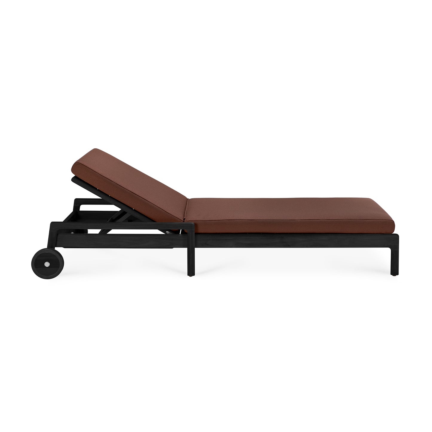 Jack Outdoor Adjustable Teak Black Lounger - Goode Studio