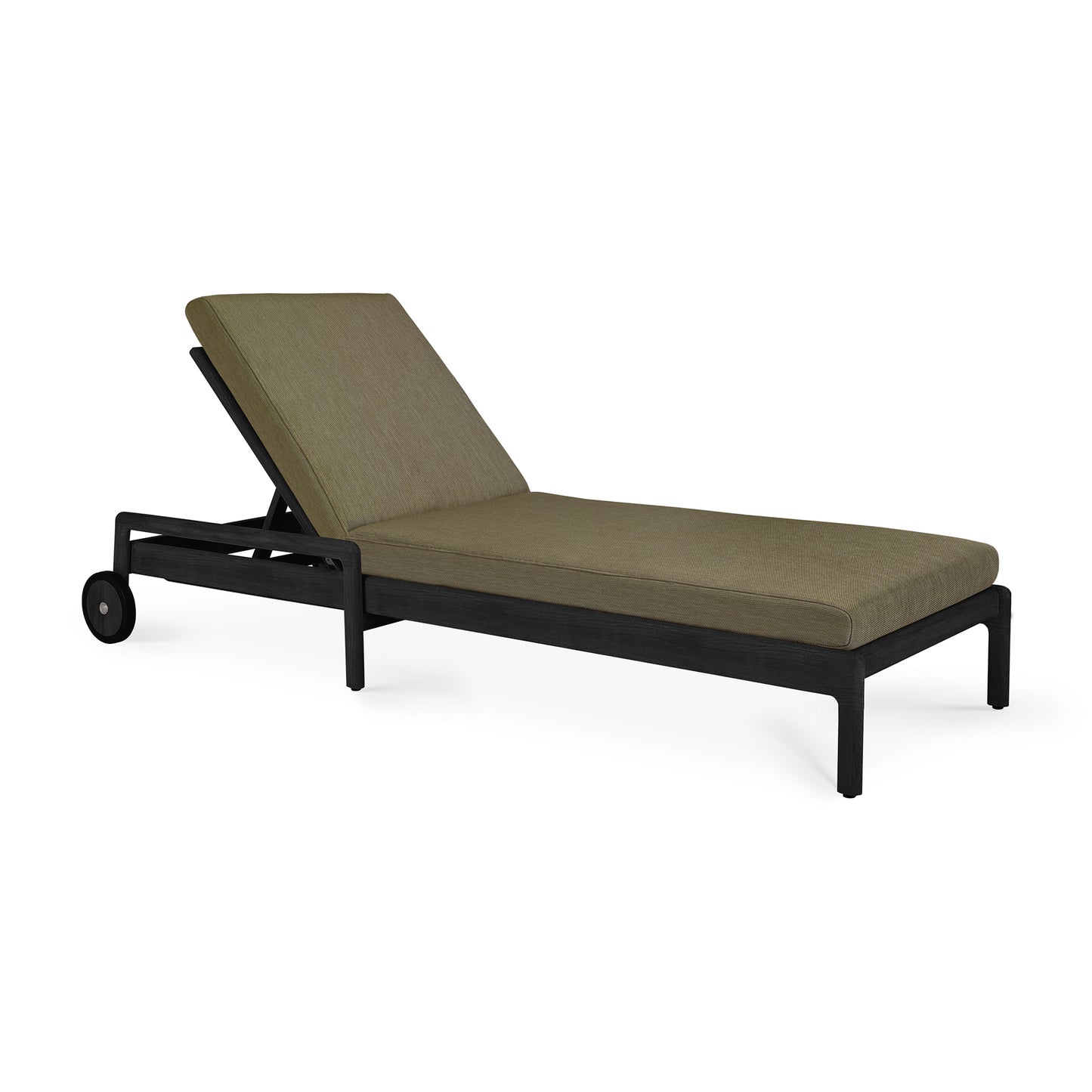 Jack Outdoor Adjustable Teak Black Lounger - Goode Studio