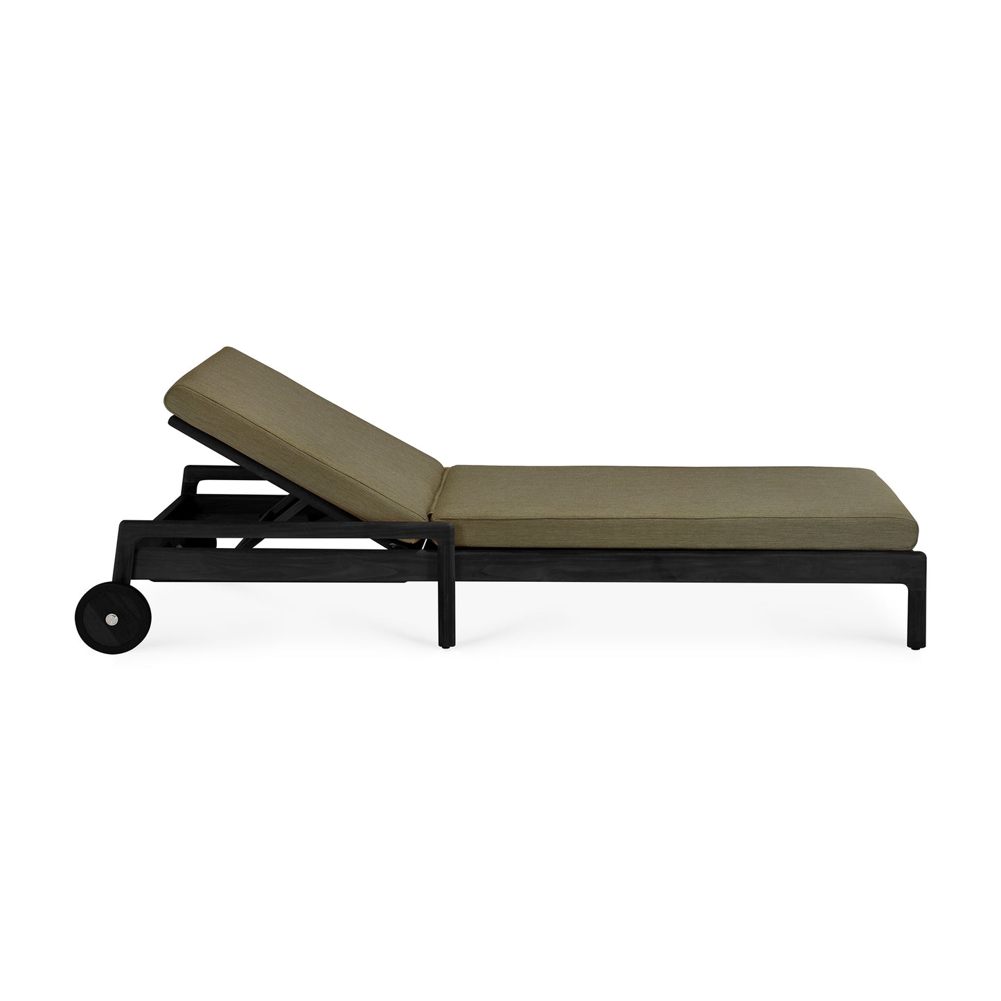 Jack Outdoor Adjustable Teak Black Lounger - Goode Studio