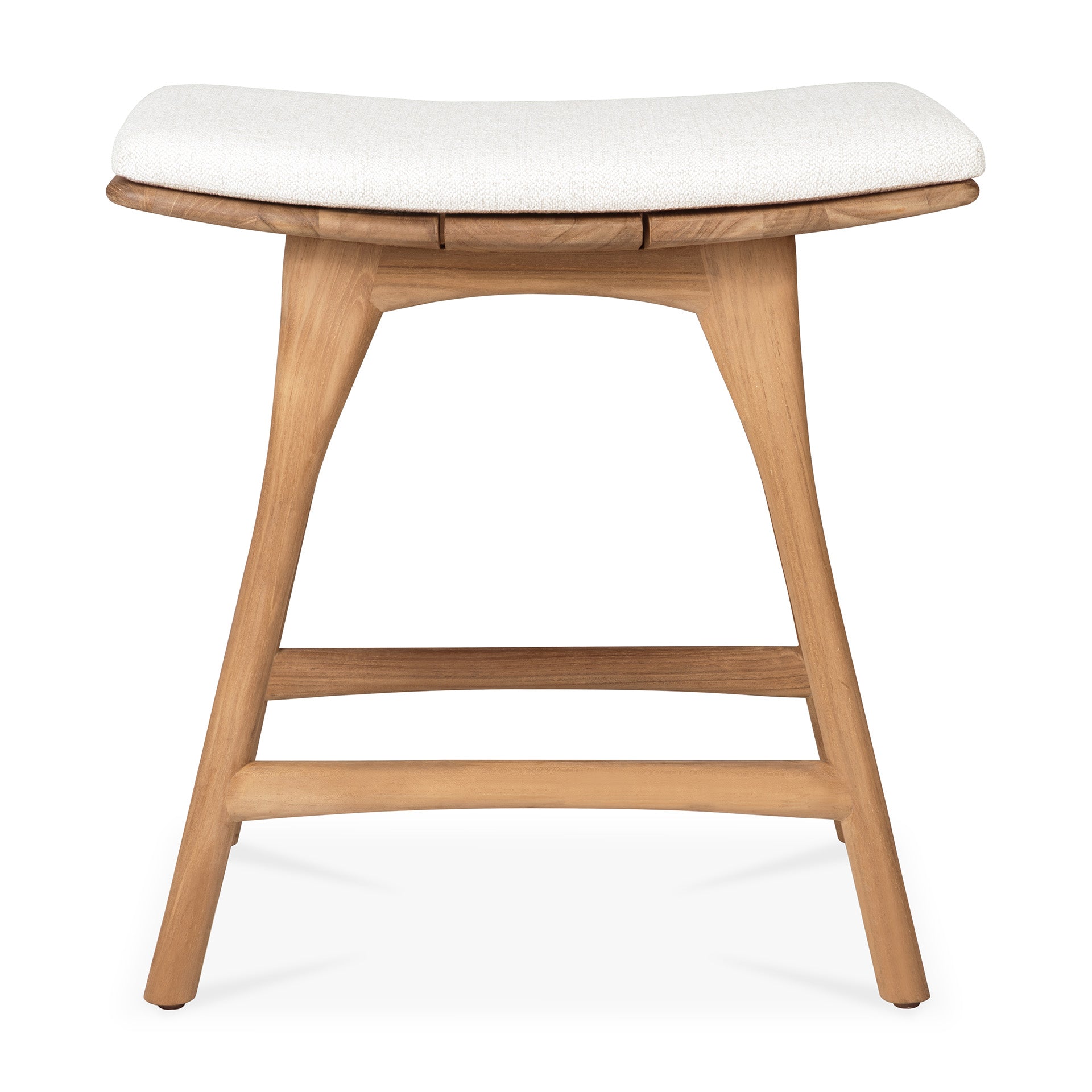 Osso-outdoor-stool-teak-Off-White-fabric-profile-cut-Goode-Studio