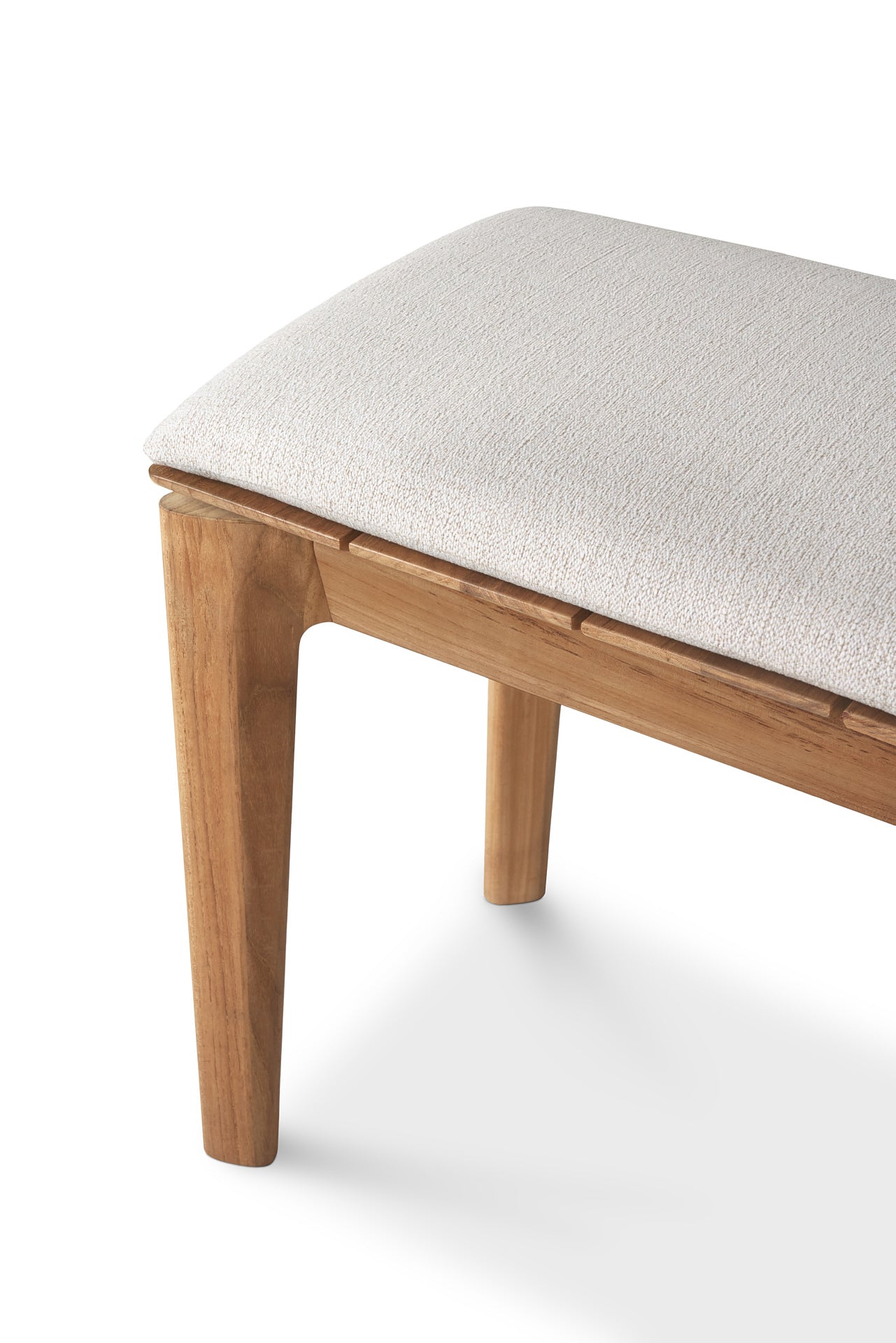 Bok-outdoor-bench-137-teak-Off-White-fabric-Goode-Studio