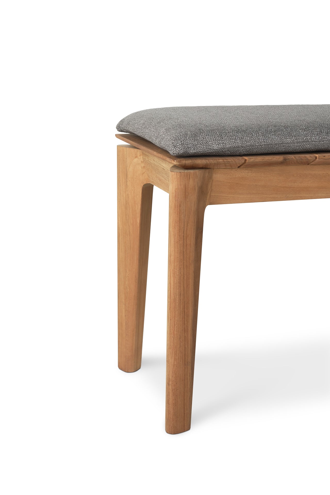 Bok-outdoor-bench-137-teak-Mocha-fabric-Goode-Studio