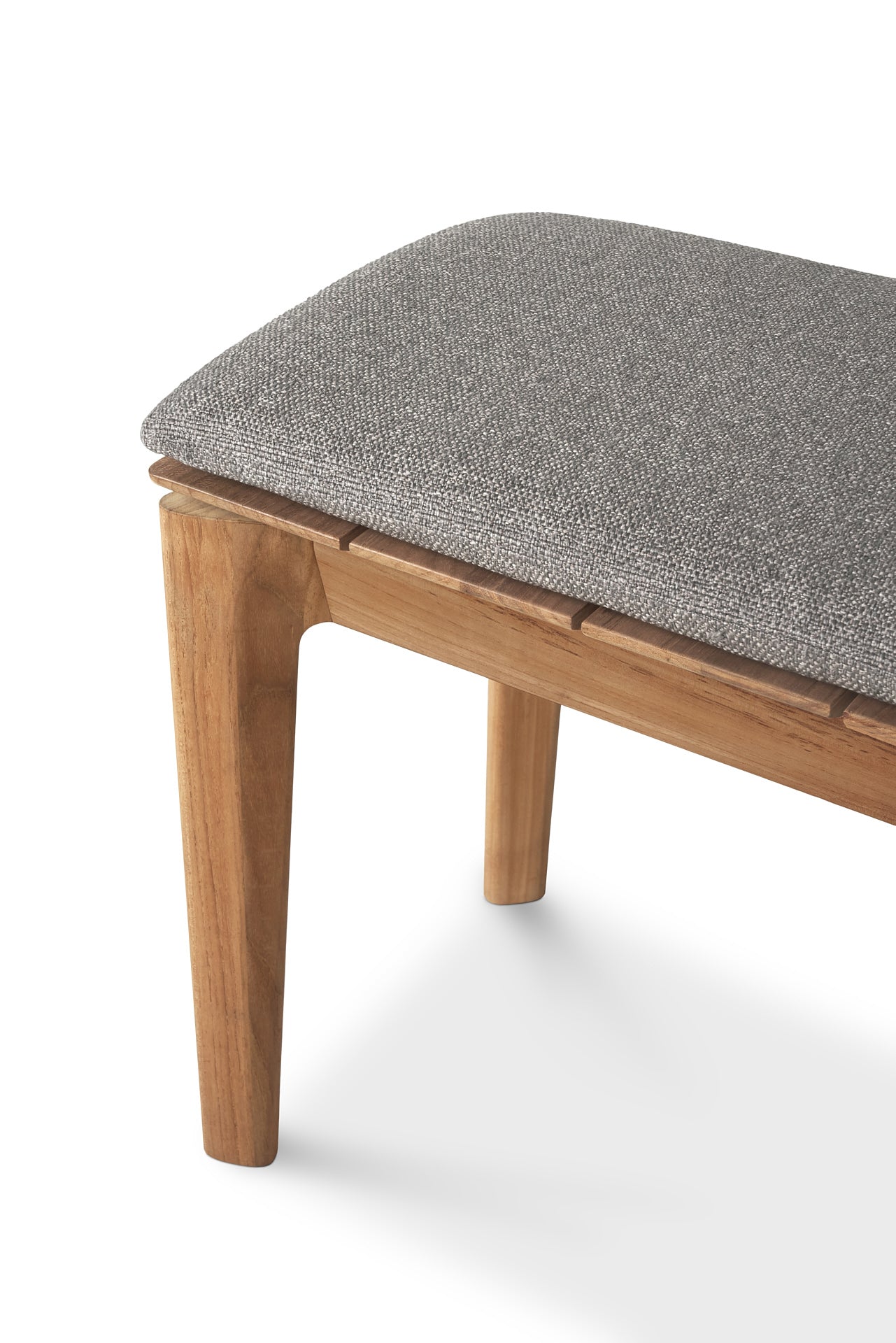 Bok-outdoor-bench-137-teak-Mocha-fabric-Goode-Studio