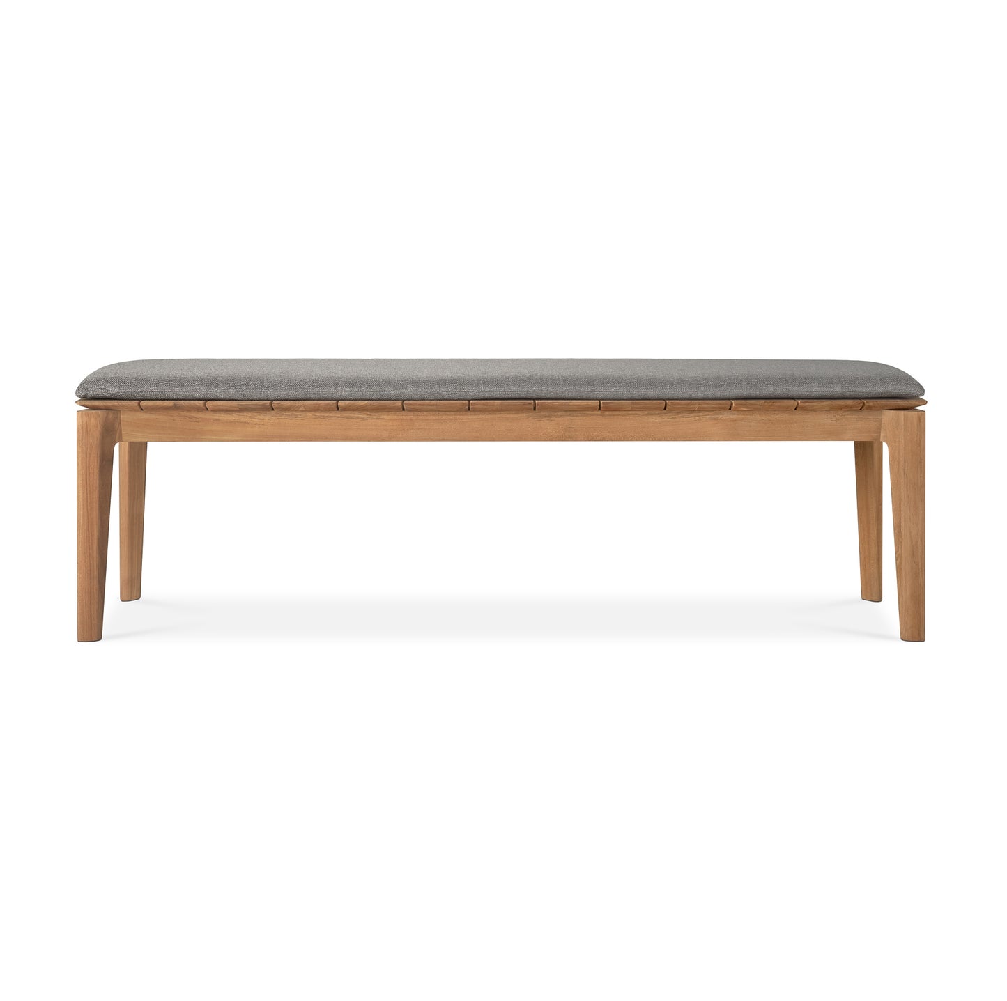 Bok-outdoor-bench-162-teak-Mocha-fabric-front-cut-Goode-Studio