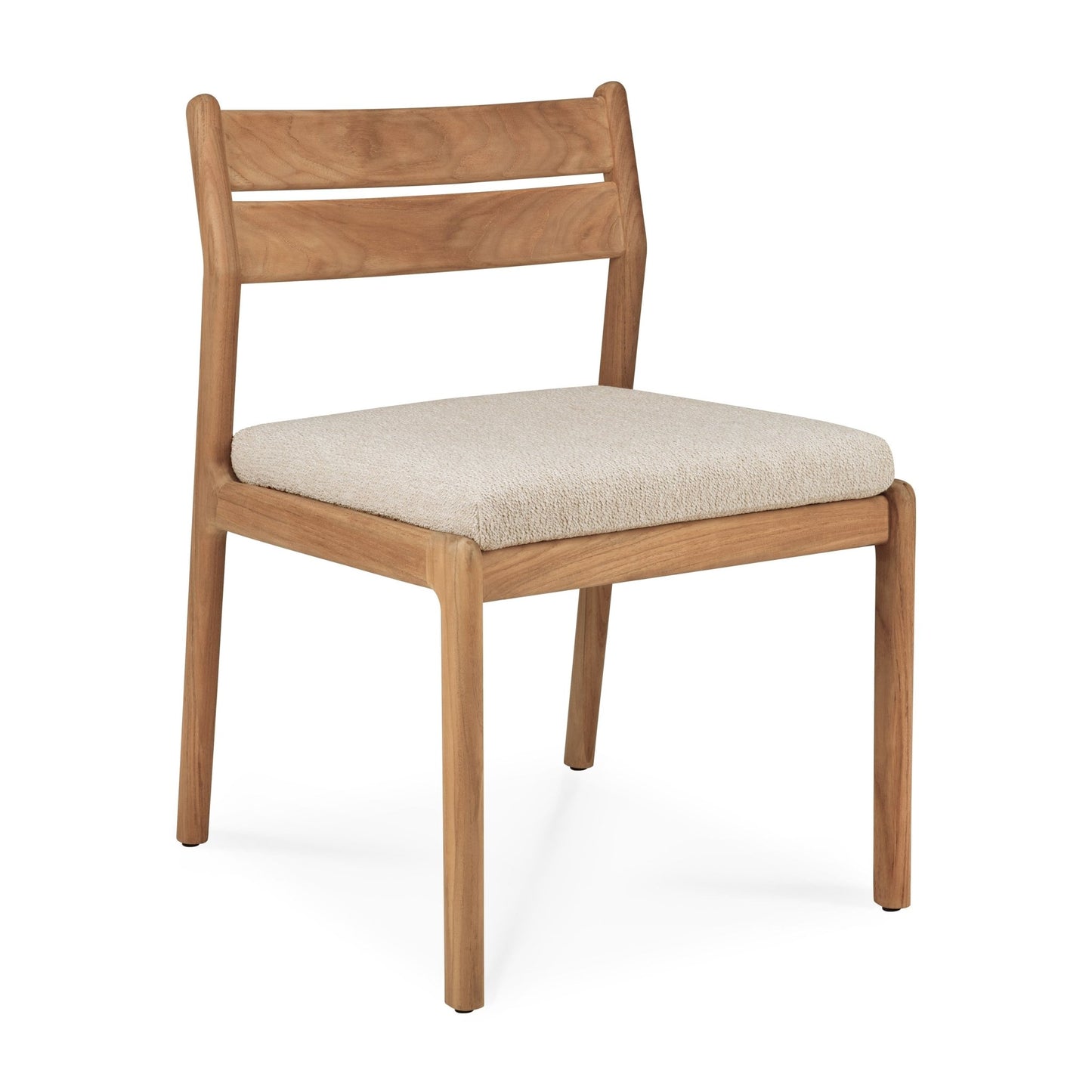 Jack-outdoor-dining-chair-without-armrest-teak-Natural-fabric-front-cut-Goode-Studio