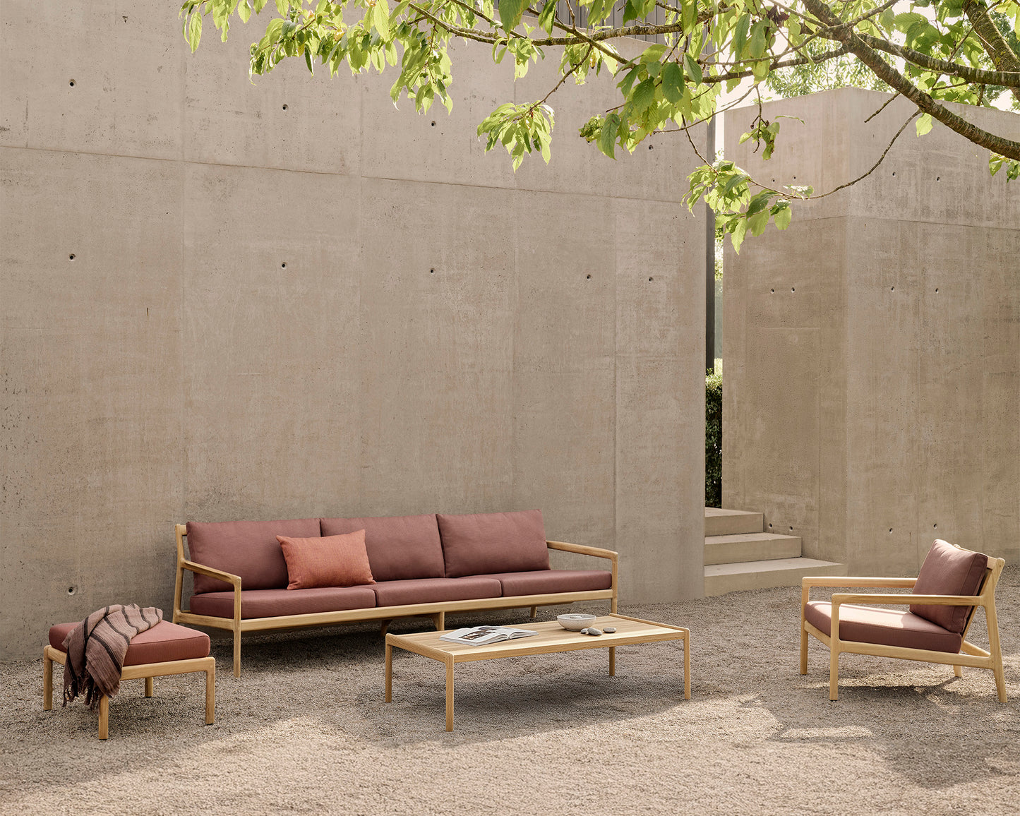 Jack 3 Seater Outdoor Sofa, Teak - Goode Studio