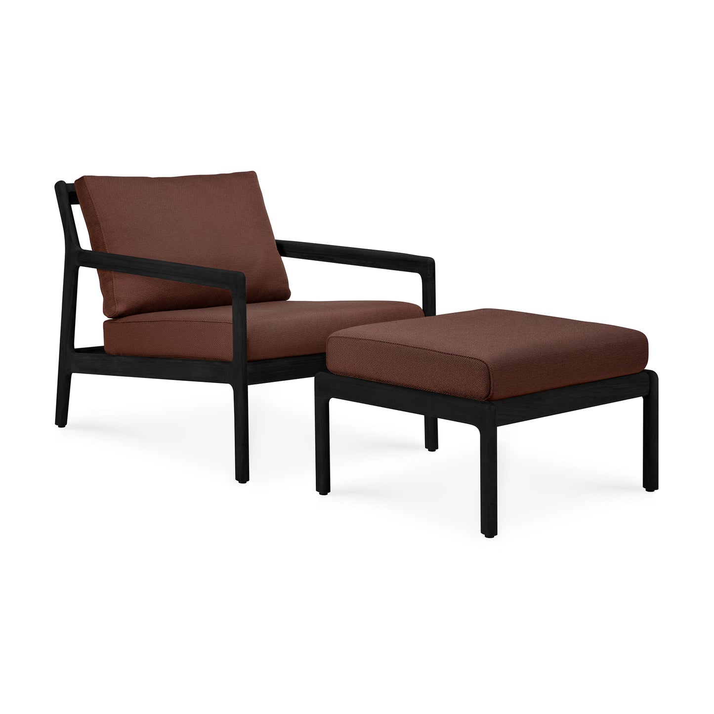 Jack Outdoor Footstool, Teak Black - Goode Studio