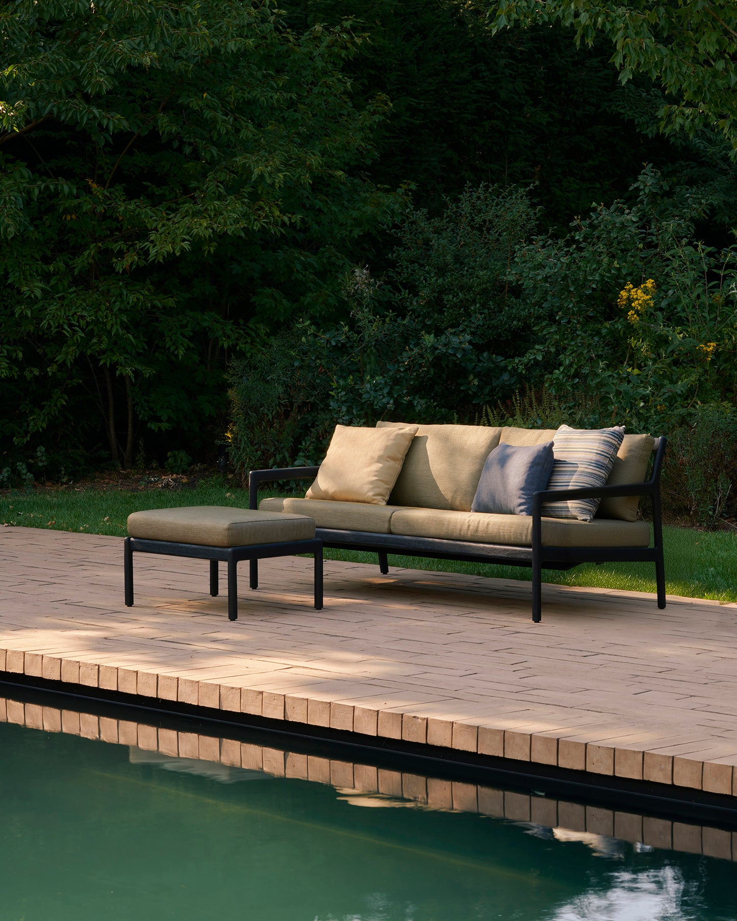 Jack 2 Seater Outdoor Sofa, Teak Black - Goode Studio