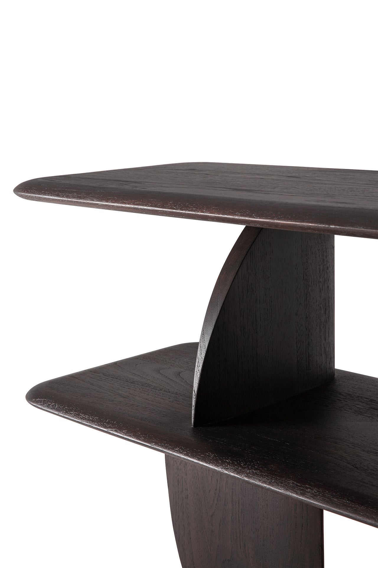 Geometric-rack-varnished-teak-dark-brown-Goode-Studio