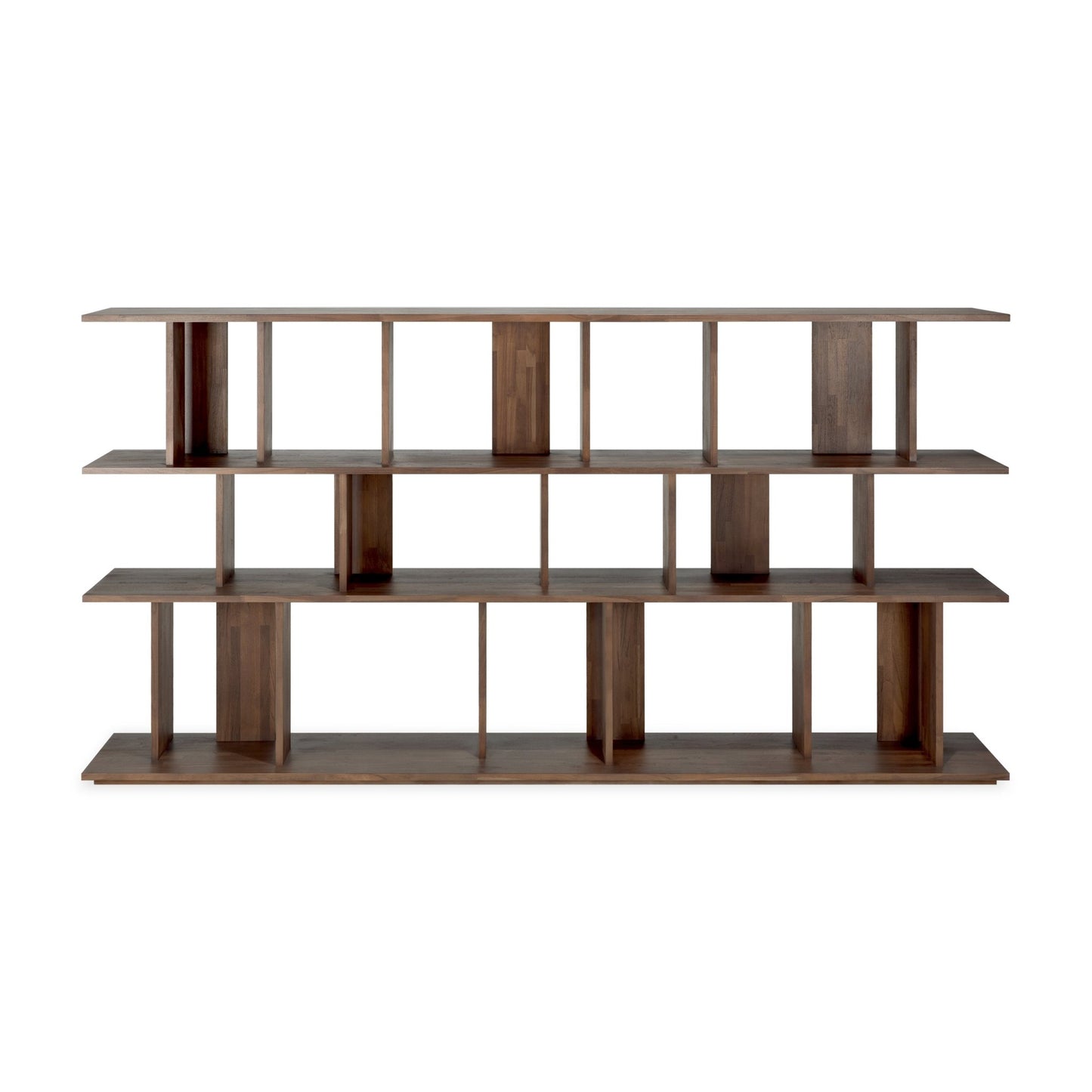 Irregular-rack-varnished-teak-brown-front-cut-Goode-Studio