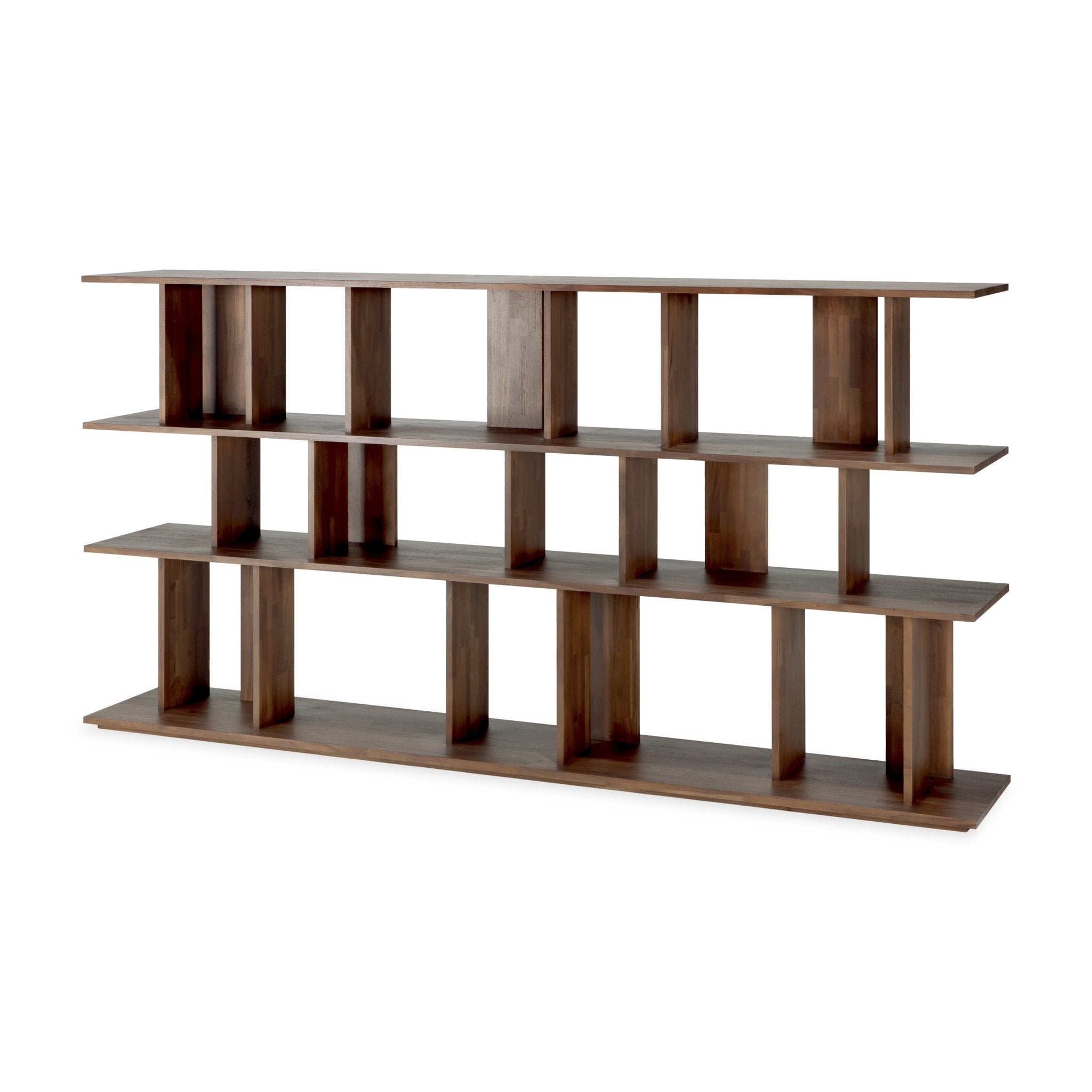 Irregular-rack-varnished-teak-brown-side-cut-Goode-Studio