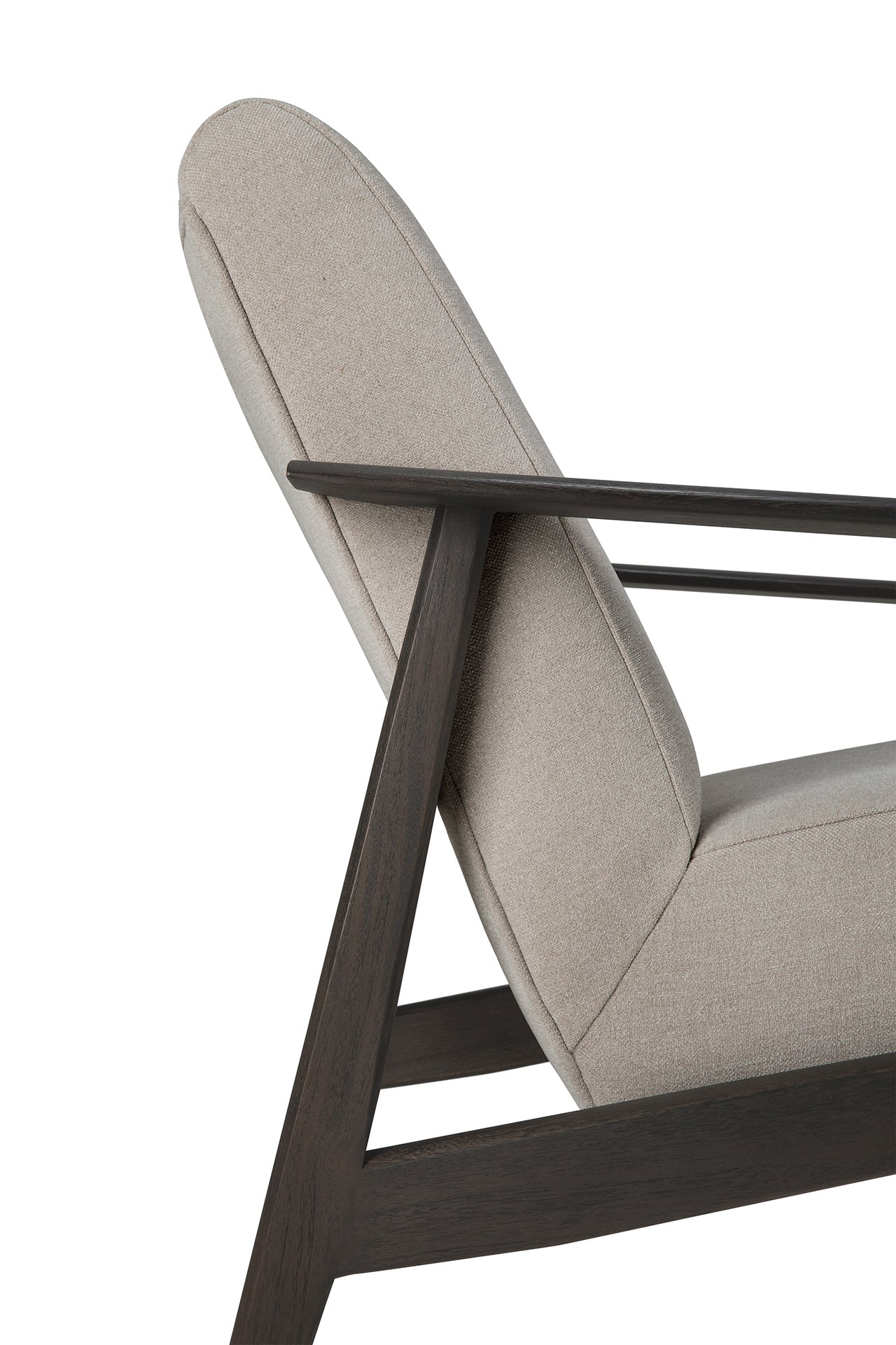 Aspekt-lounge-chair-with-armrest-and-warm-ash-fabric-cushion-Goode-Studio- Goode Studio
