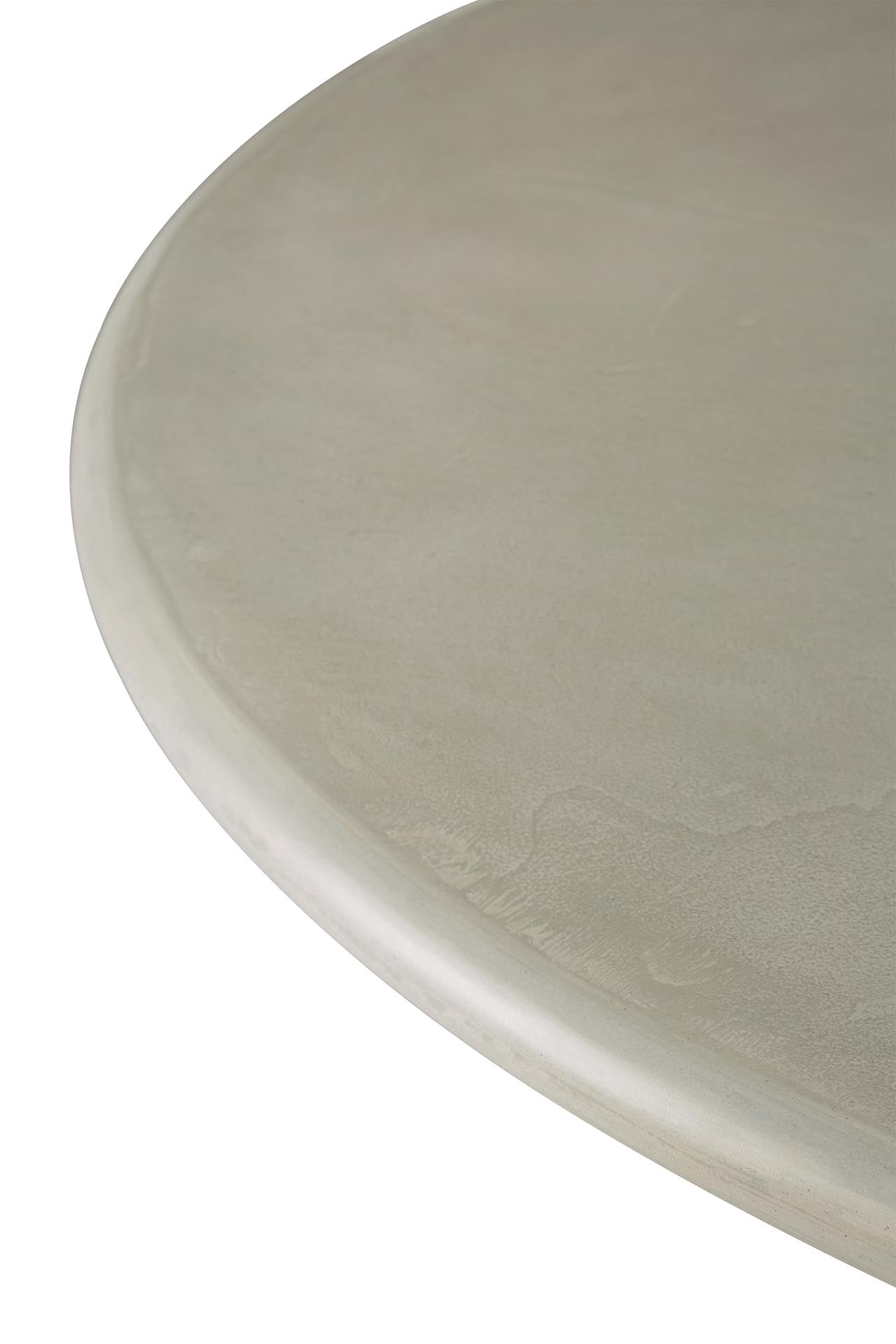 Roller-Max-outdoor-dining-table-concrete-top-reclaimed-teak-base-Light-Grey-round-Goode-Studio