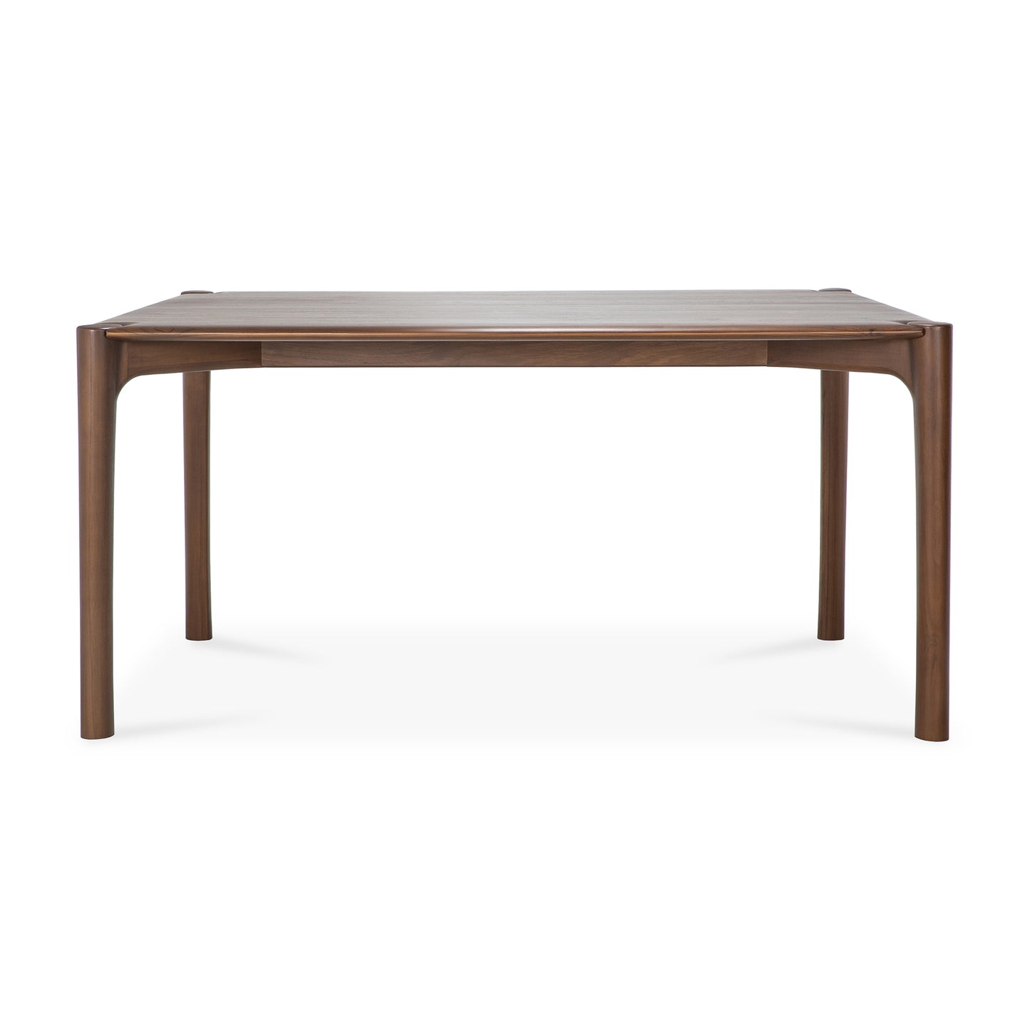 PI teak brown dining table sculptural organic wood design
