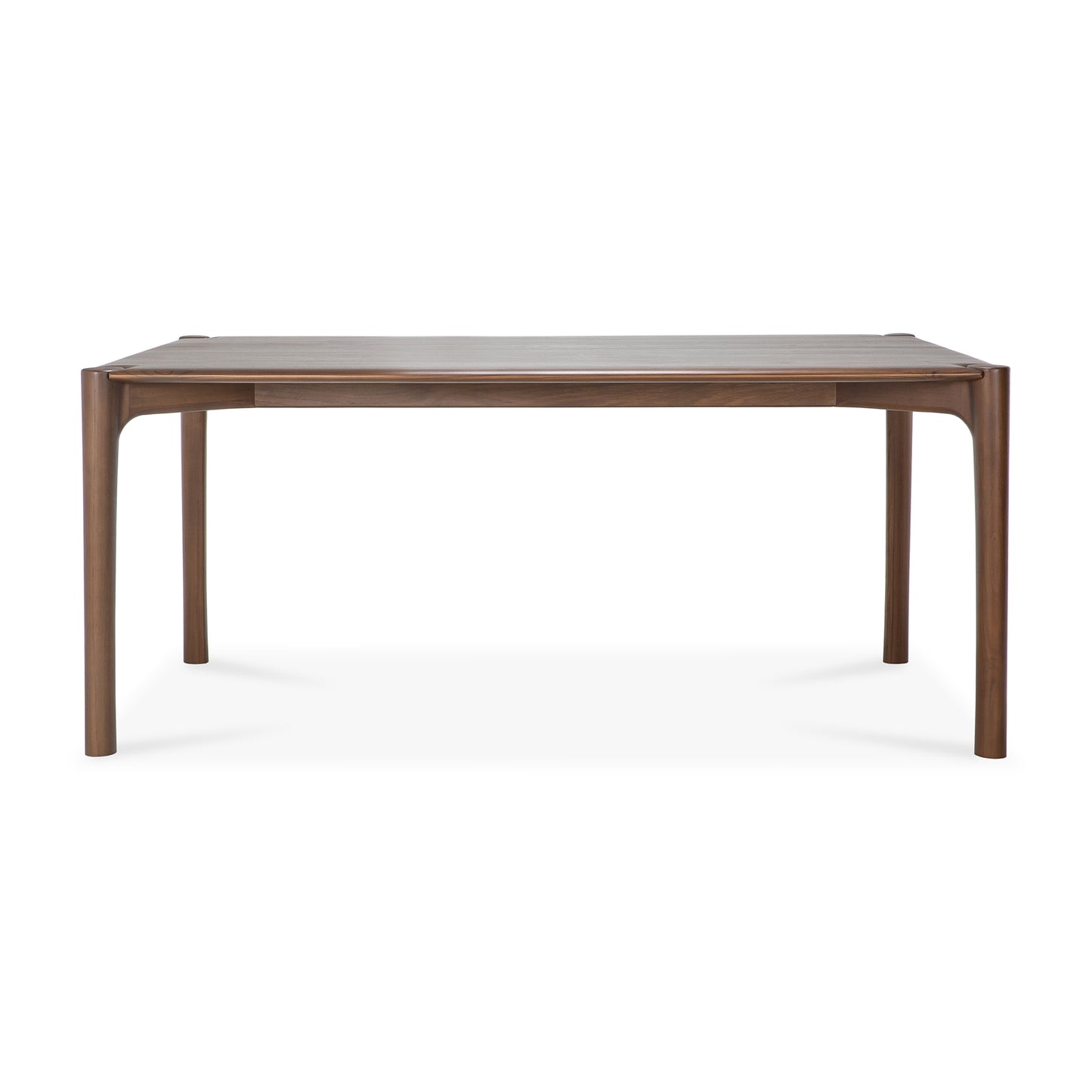 Solid FSC teak dining table brown varnished natural finish
