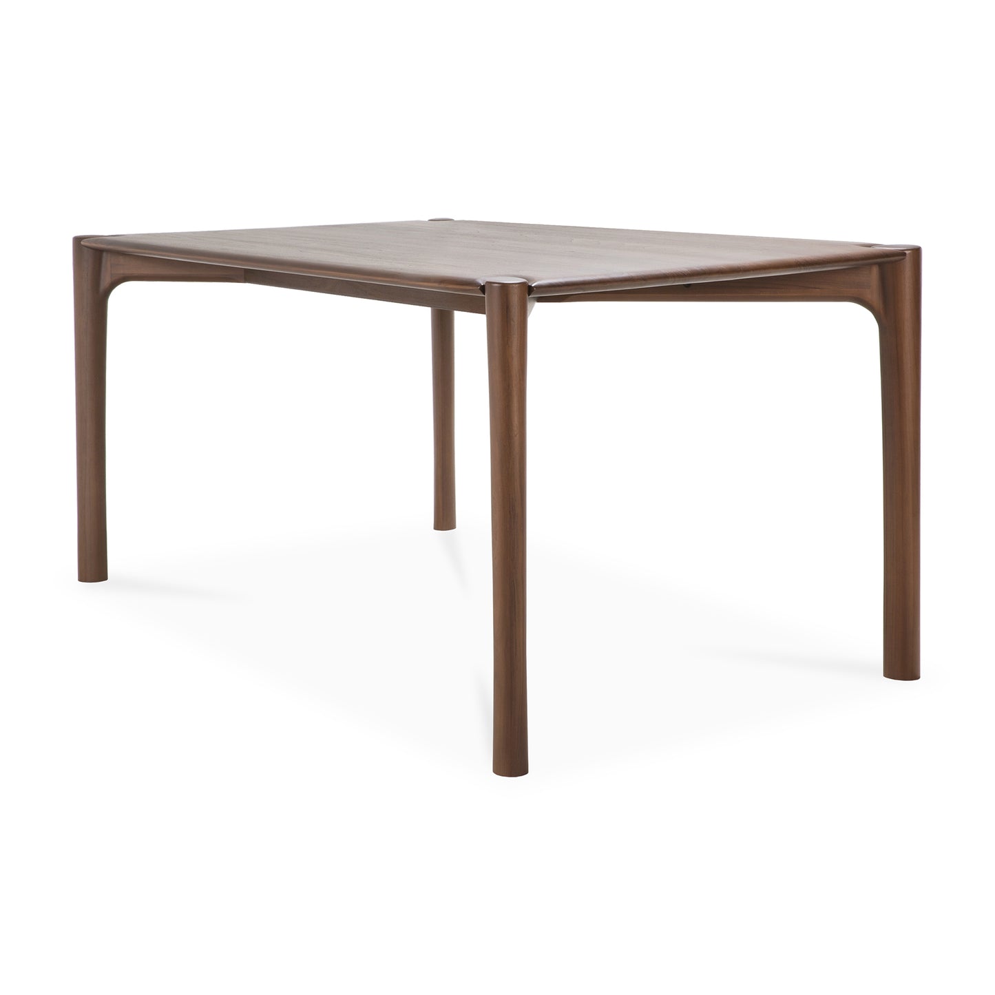Solid hardwood teak brown PI dining table architectural statement piece
