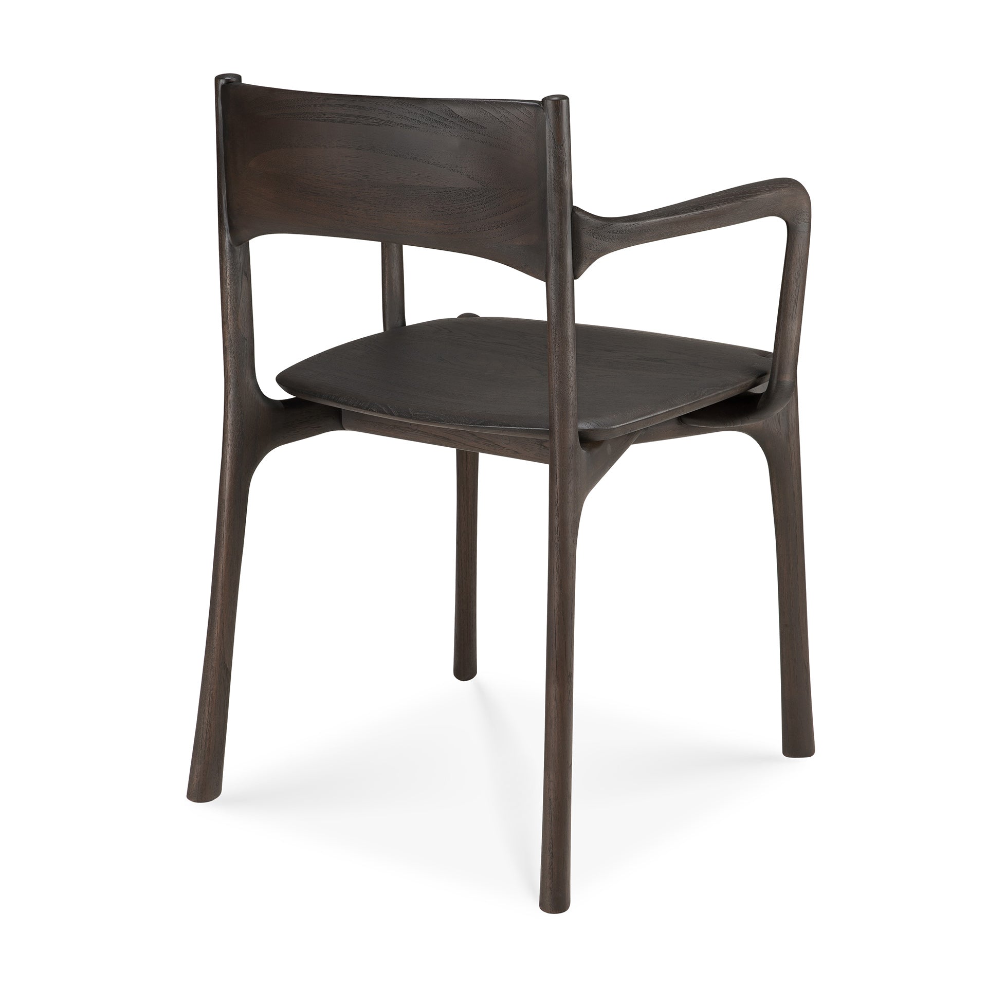 PI-dining-chair-varnished-teak-dark-brown-with-armrest-Goode-Studio