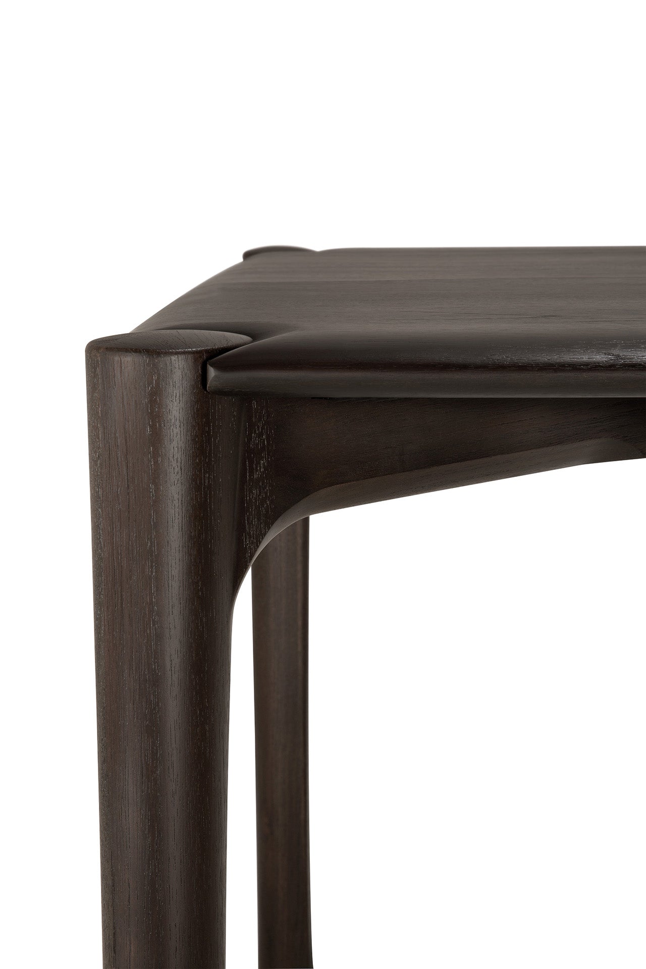 PI dining table in FSC®-certified teak with brushed dark brown finish