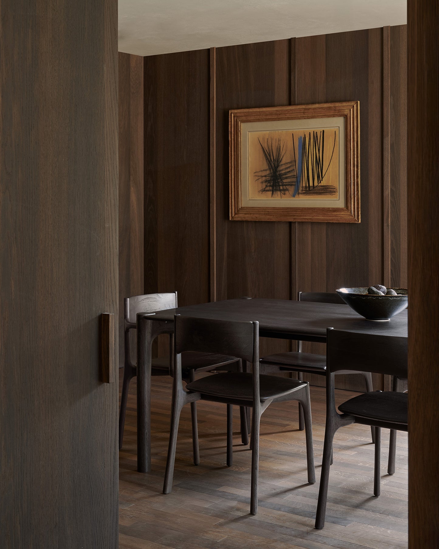 Rectangular FSC certified teak dining table with brushed finish
