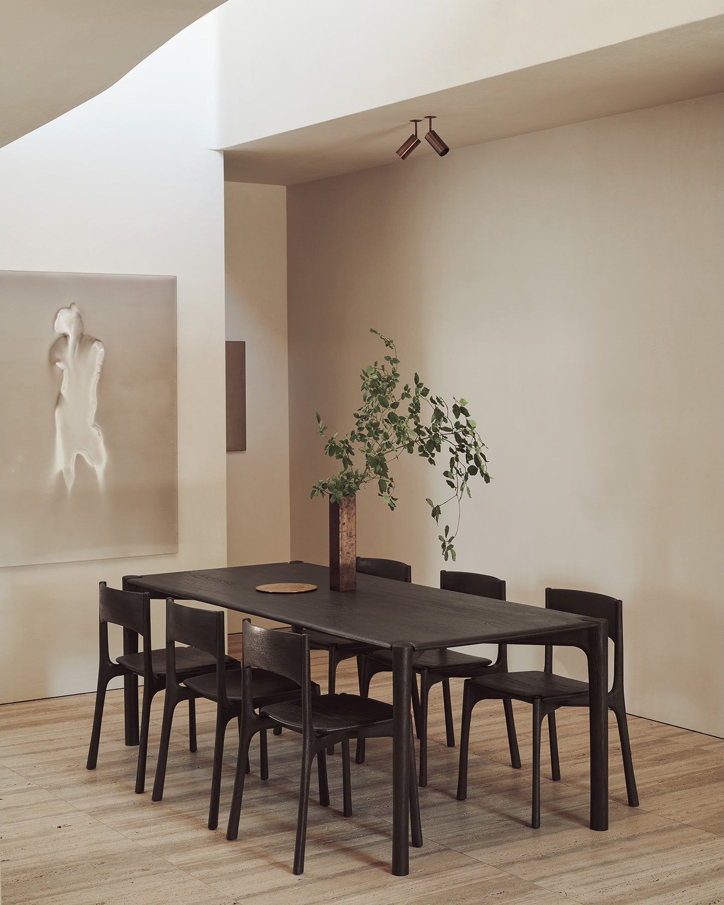 Modern solid teak dining table for residential and commercial spaces