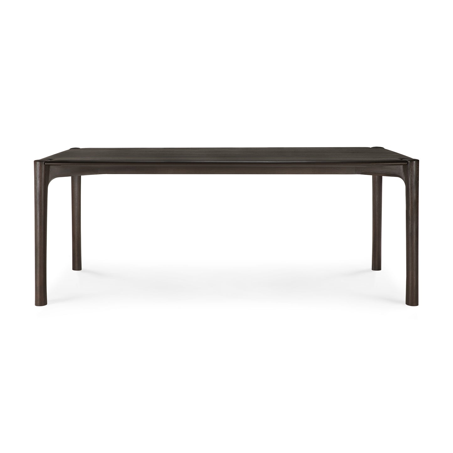 Sustainable FSC teak dining table with natural wood grain texture
