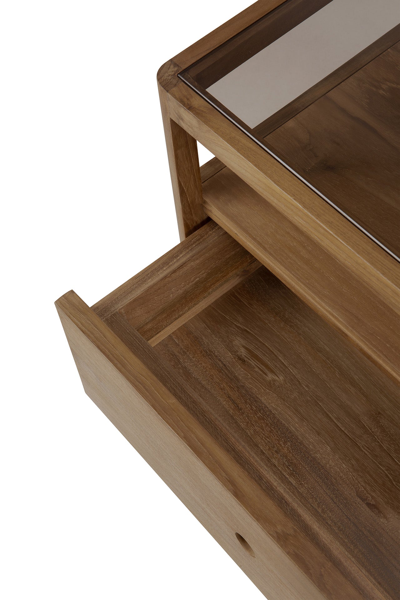 Spindle collection nightstand with open shelf and drawer

