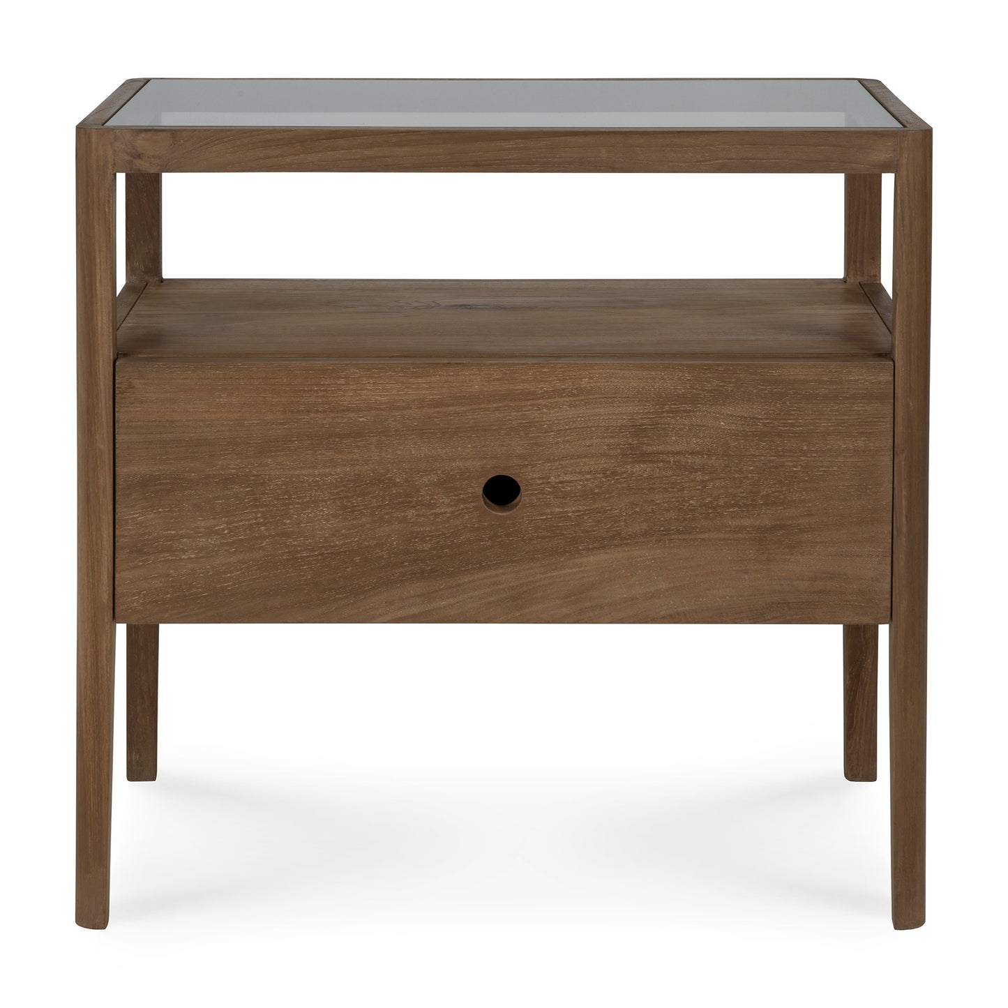 Spindle bedside table reclaimed teak solid wood nightstand
