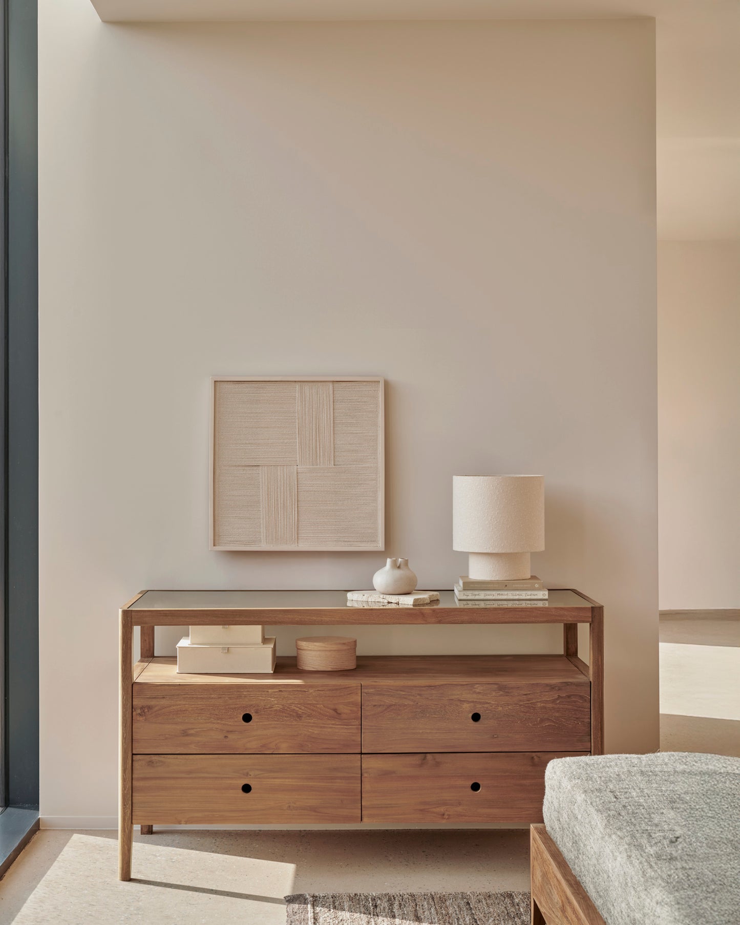 Spindle-dresser-teak-4-drawers-Spindle-bed-reclaimed-teak-Goode-Studio