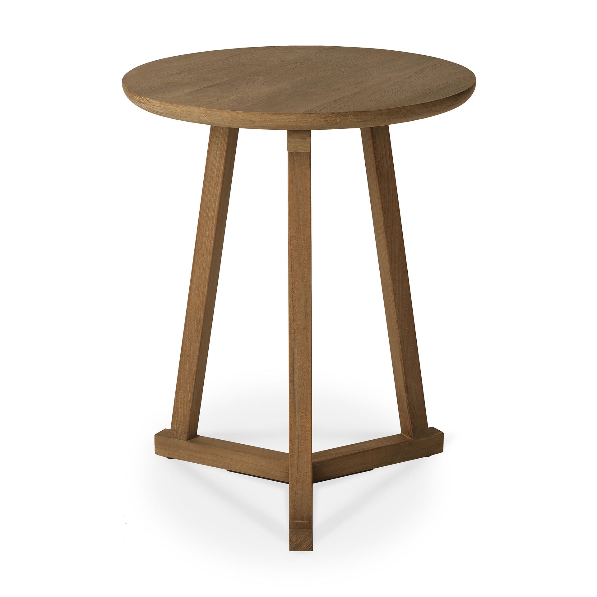 Teak-Tripod-side-table-front-cut-Goode-Studio
