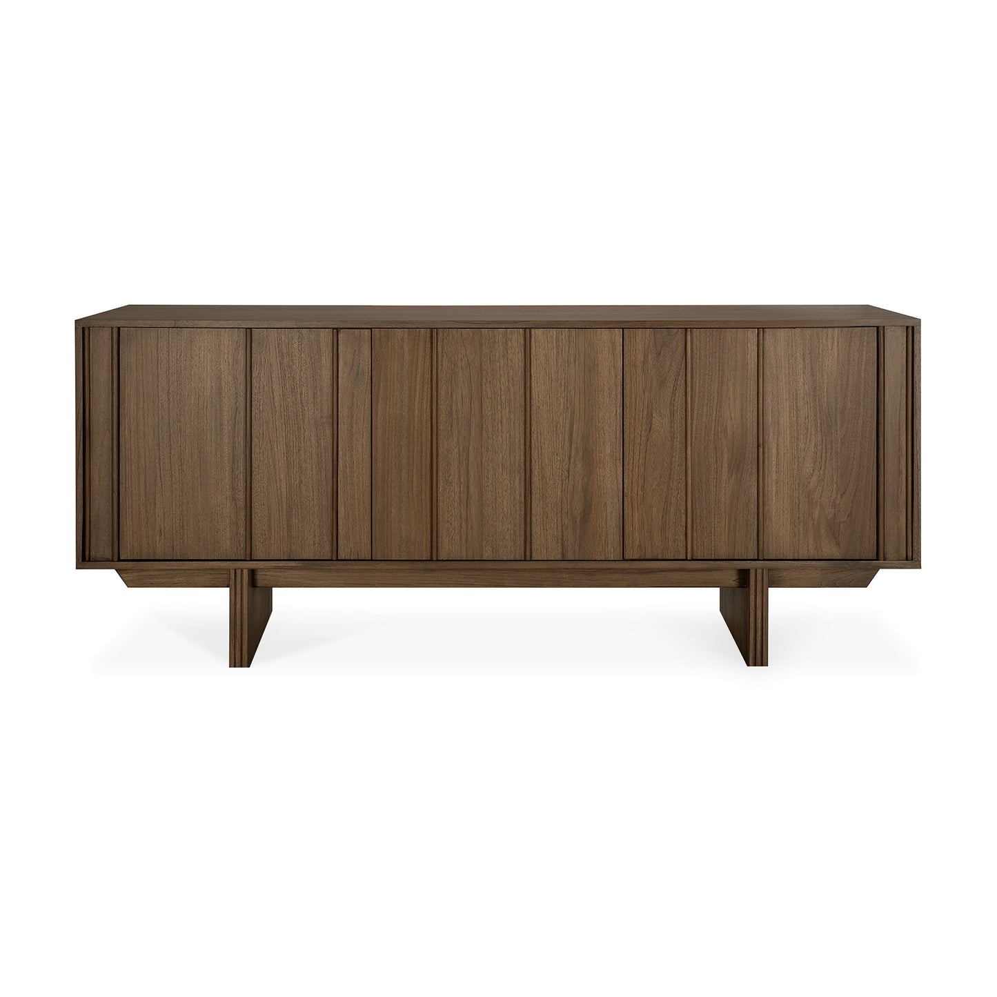 Pillar sideboard-varnsihed-teak-Wild-Brown-3-doors-front-cut-Goode-Studio