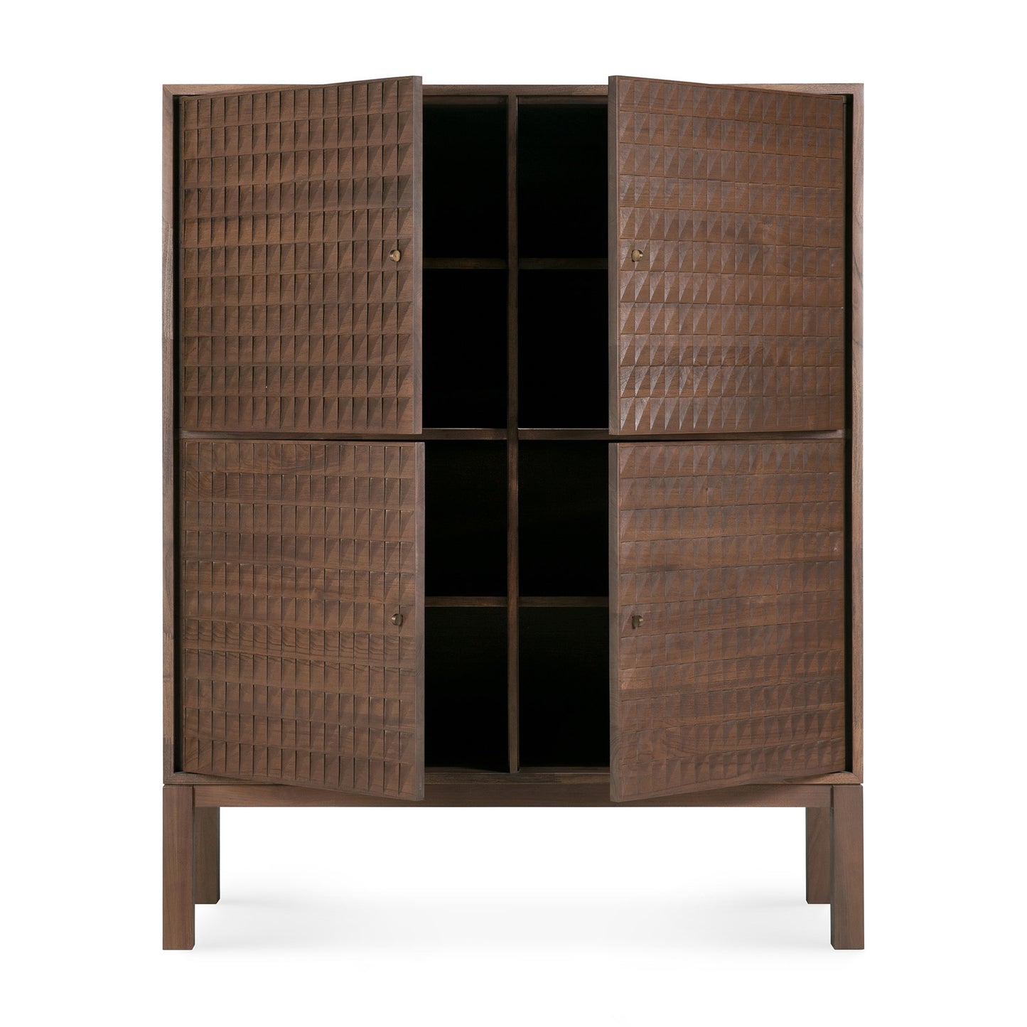 Sono-cupboard-varnished-teak-light-brown-4doors-front-cut-Goode-Studio