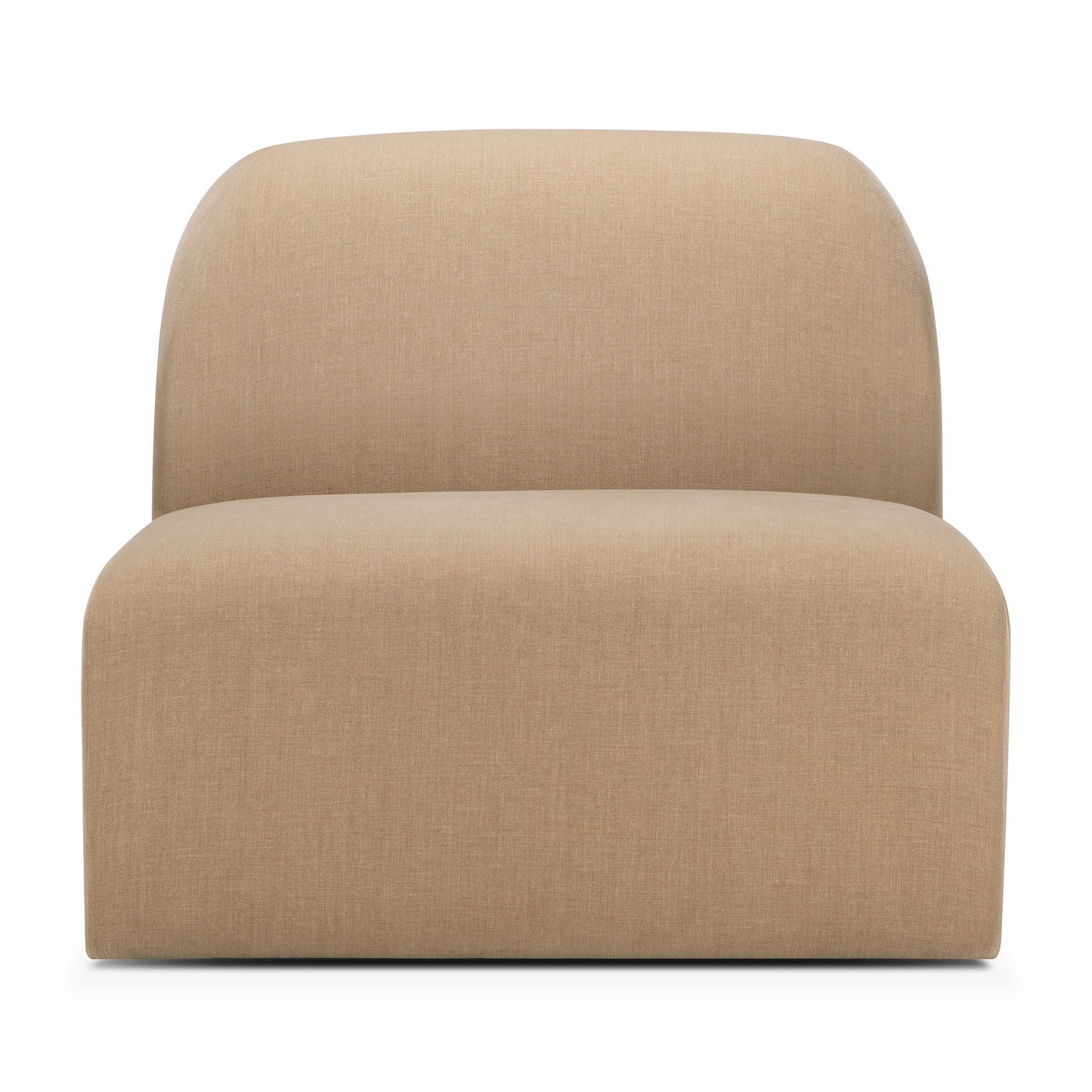 Bulky-modular-sofa-Light-Sepia-fabric-1-seater-front-cut-Goode-Studio