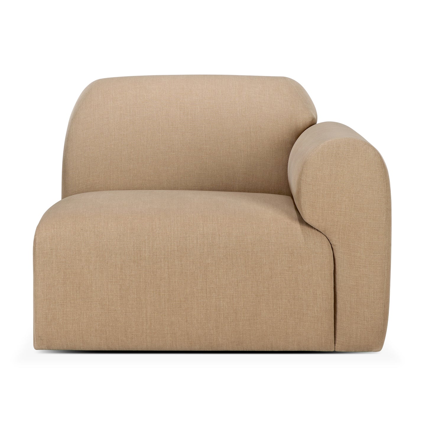 Bulky-modular-sofa-Light-Sepia-fabric-end-seater-with-L-arm-front-cut-Goode-Studio