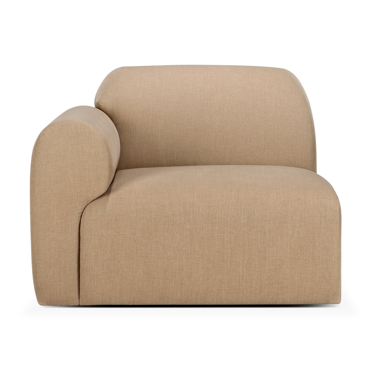 Bulky-modular-sofa-Light-Sepia-fabric-end-seater-with-R-arm-front-cut-Goode-Studio