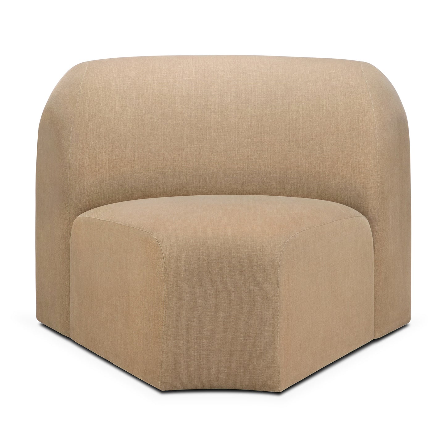 Bulky-modular-sofa-Light-Sepia-fabric-45-round-corner-front-cut-Goode-Studio