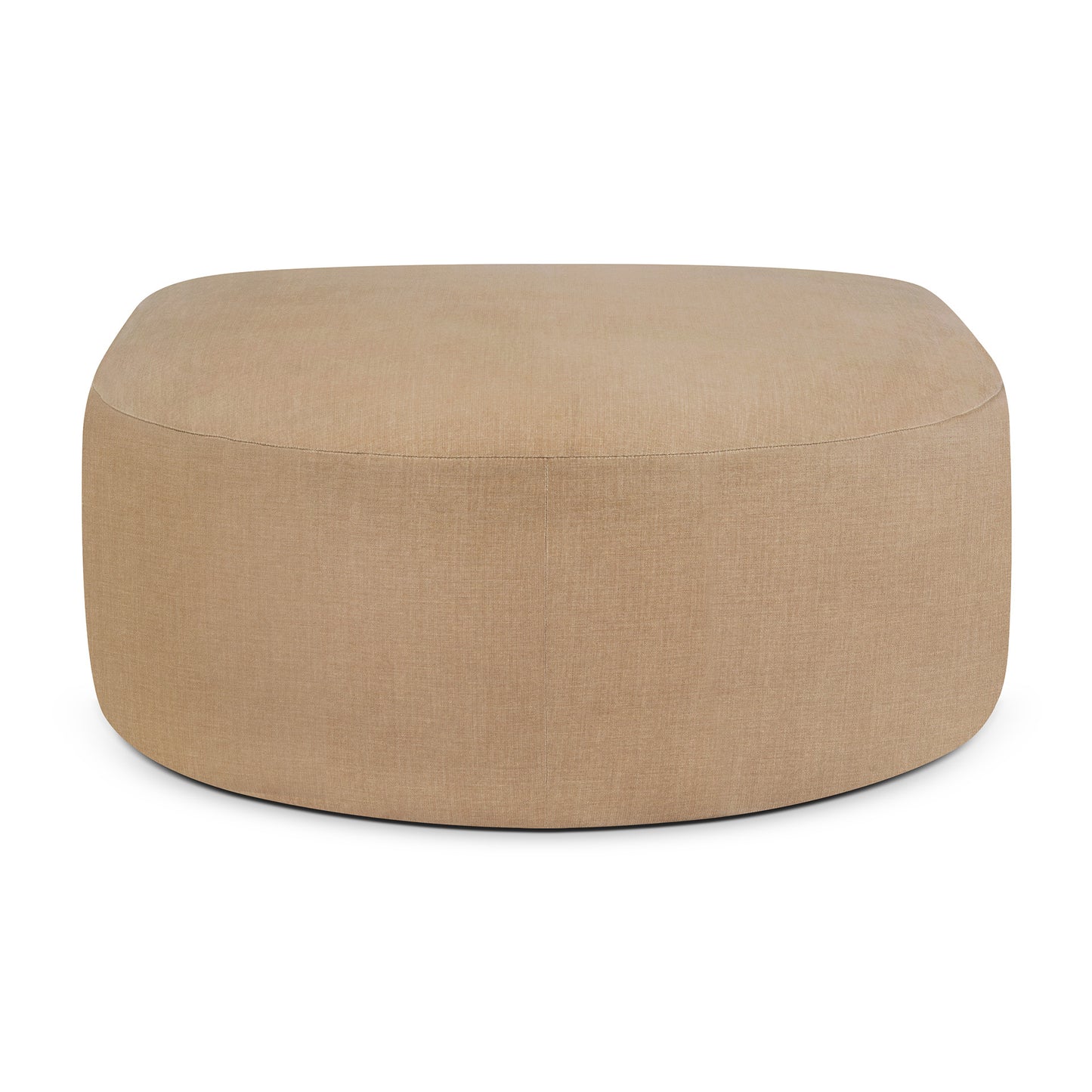 Bulky-semi-circle-stool-Light-Sepia-fabric-front-cut-Goode-Studio