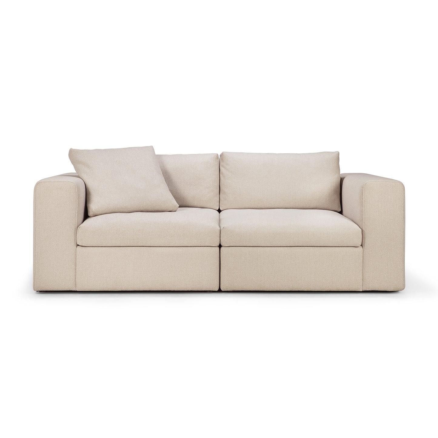 Mellow-sofa-Off-White-Eco-fabric-end-seater-with-L-R-arm-post-cut-Goode-Studio