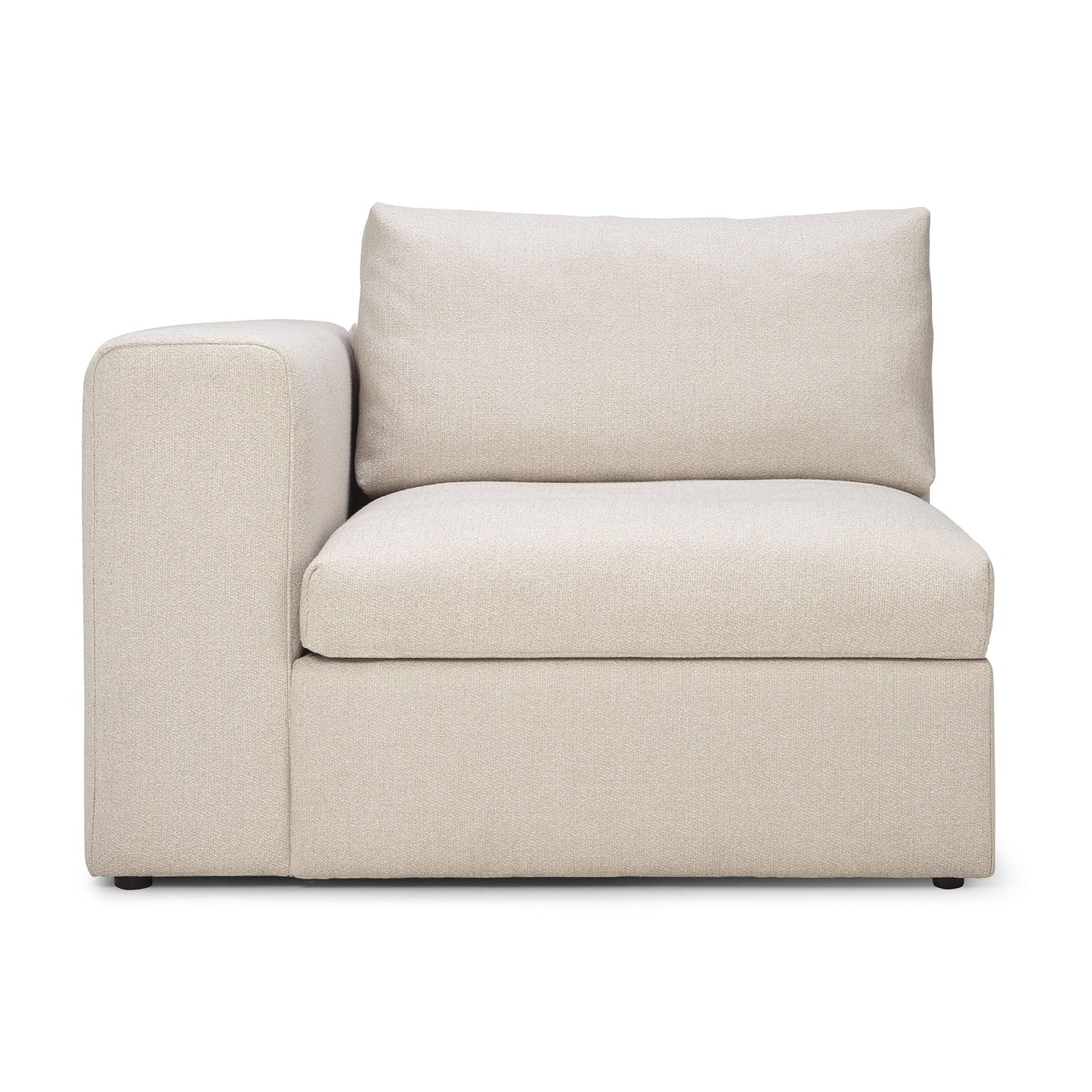 Mellow-sofa-Off-White-Eco-fabric-end-seater-with-R-arm-front-cut-Goode-Studio