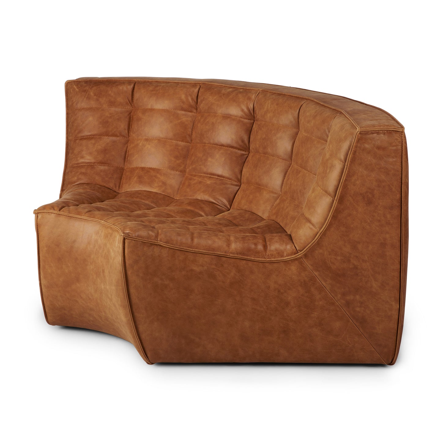 N701 Old Saddle Leather Sectional, 90° Round Corner - Goode Studio