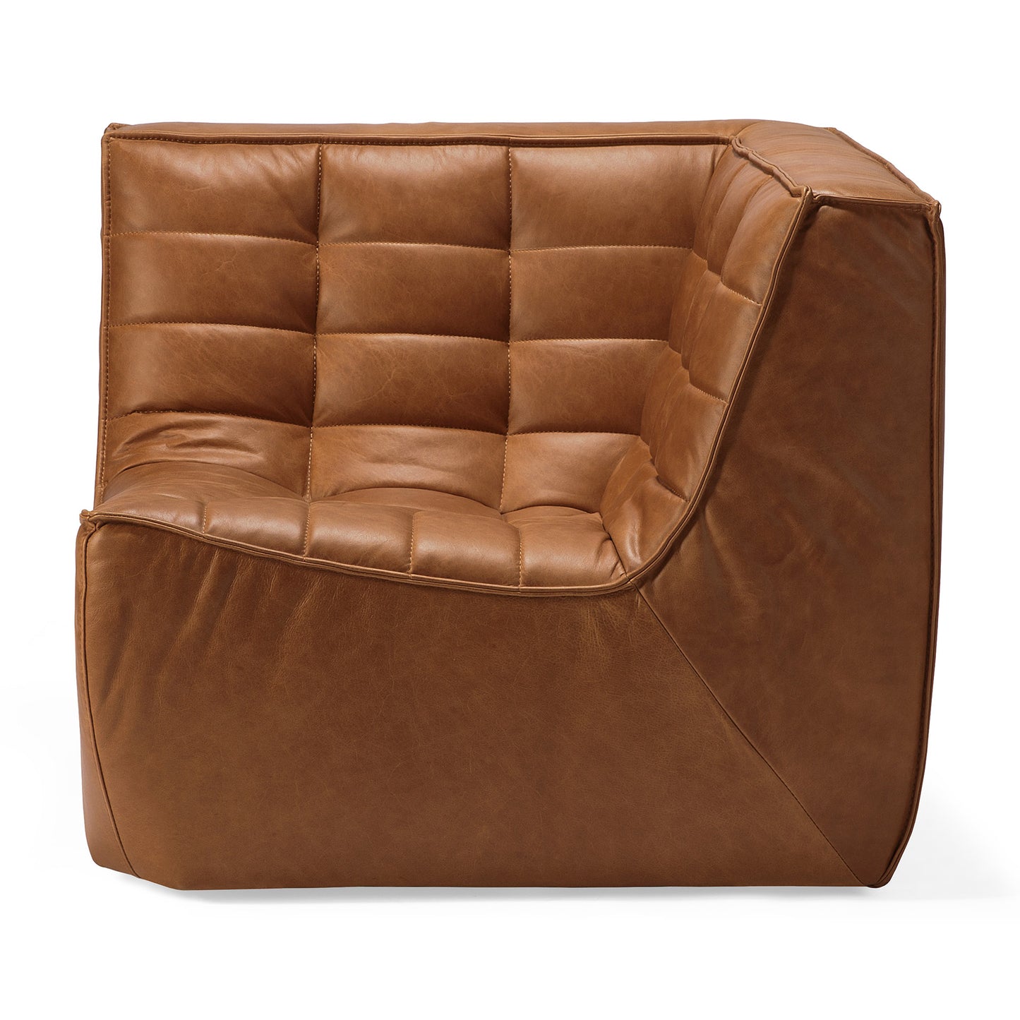 N701 Old Saddle Leather Sectional, 90° Square Corner - Goode Studio