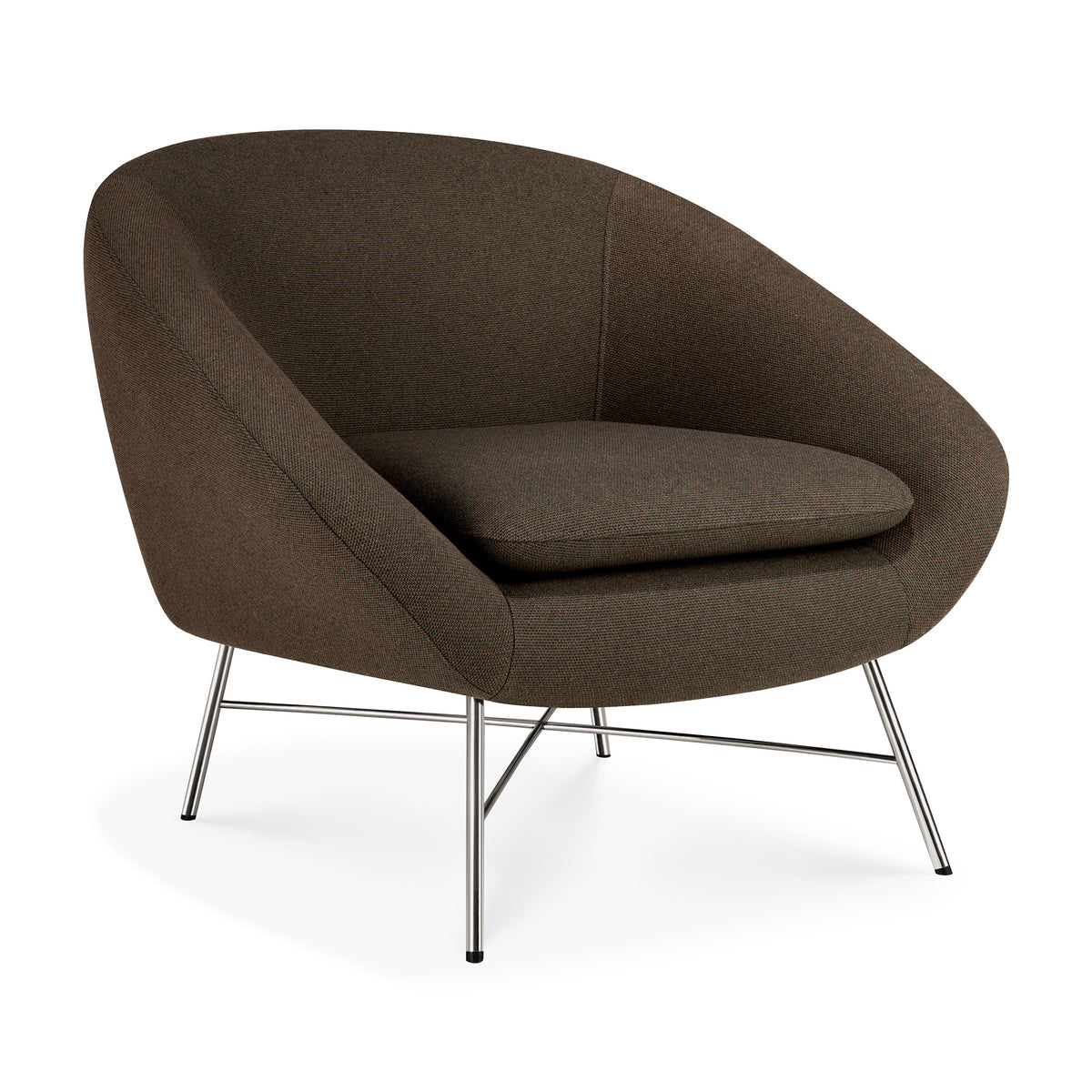 Barrow Lounge Chair, Polished Metal Base - Goode Studio