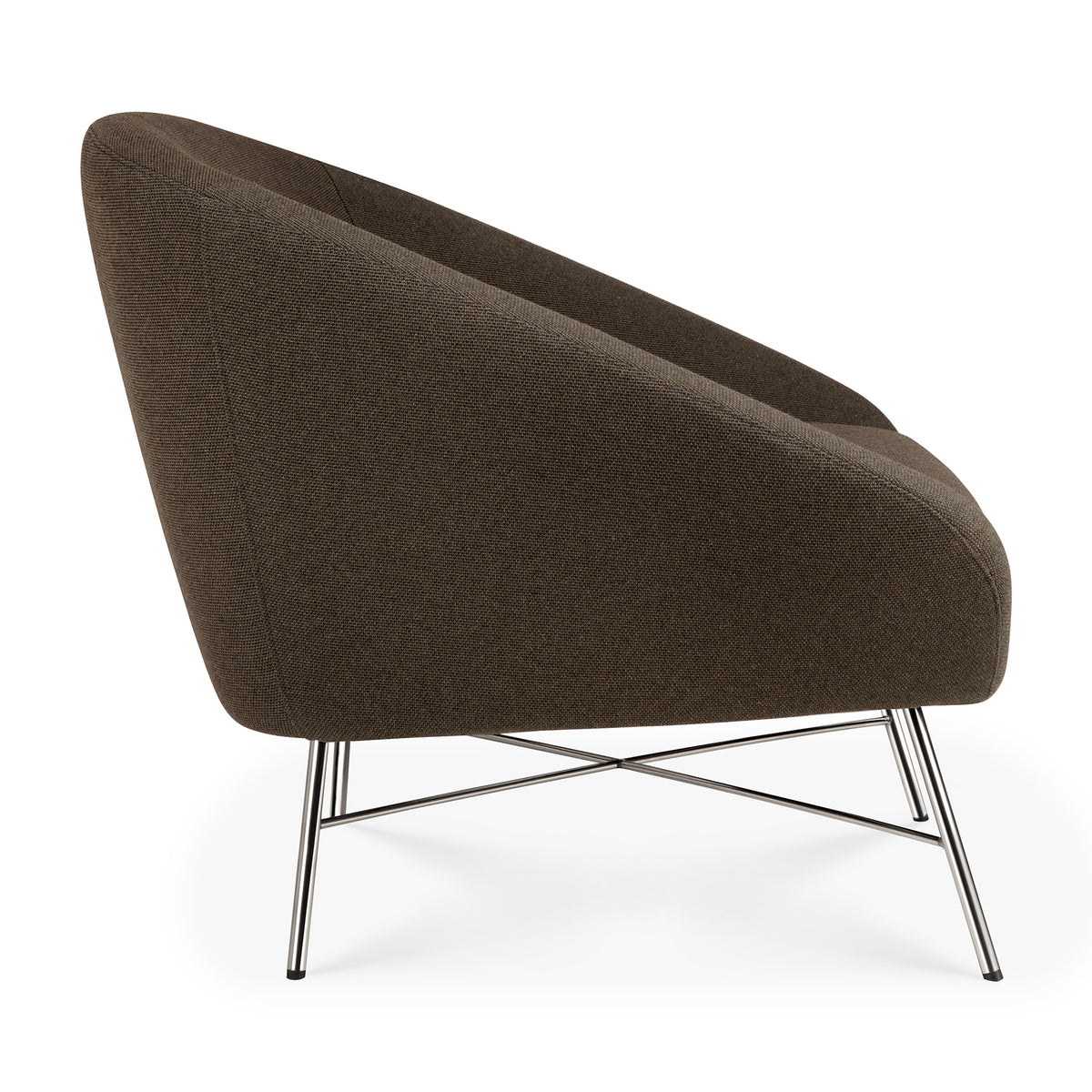 Barrow Lounge Chair, Polished Metal Base - Goode Studio