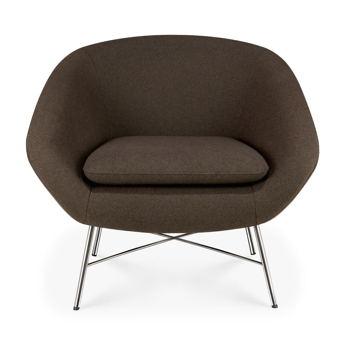 Barrow Lounge Chair, Polished Metal Base - Goode Studio