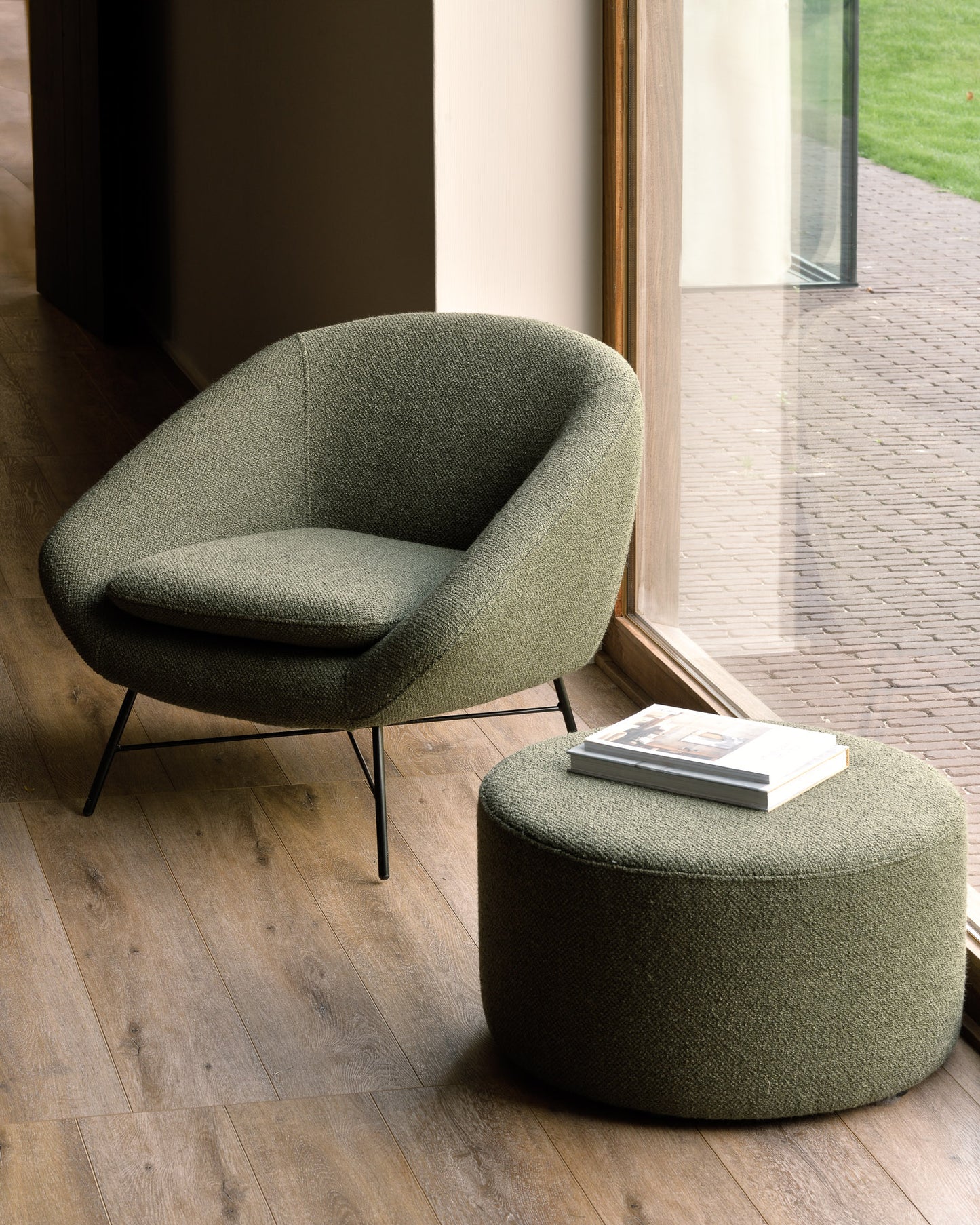 Barrow-lounge-chair-pine-green-Barrow-pouf-Goode-Studio
