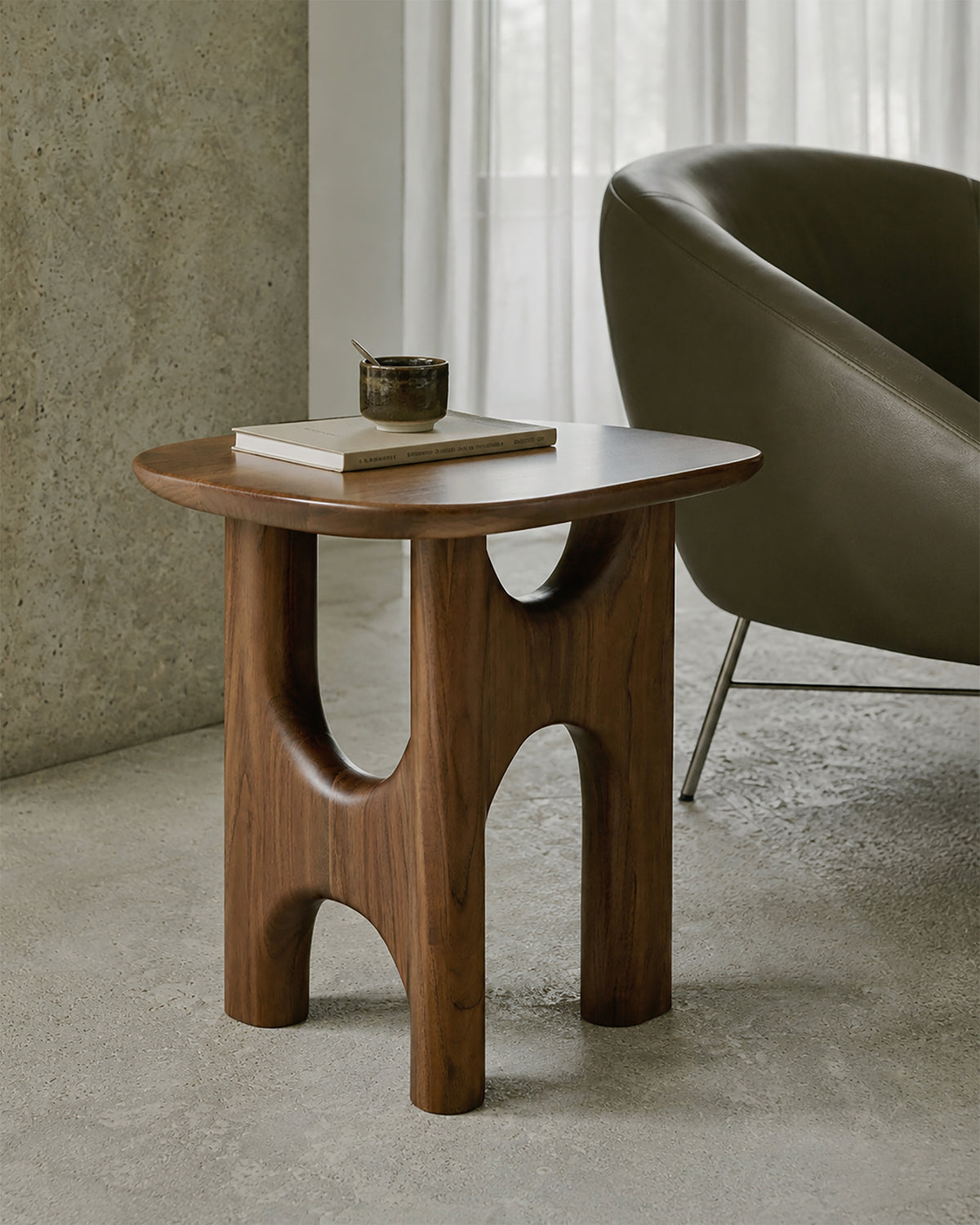 Barrow Lounge Chair, Polished Metal Base - Goode Studio