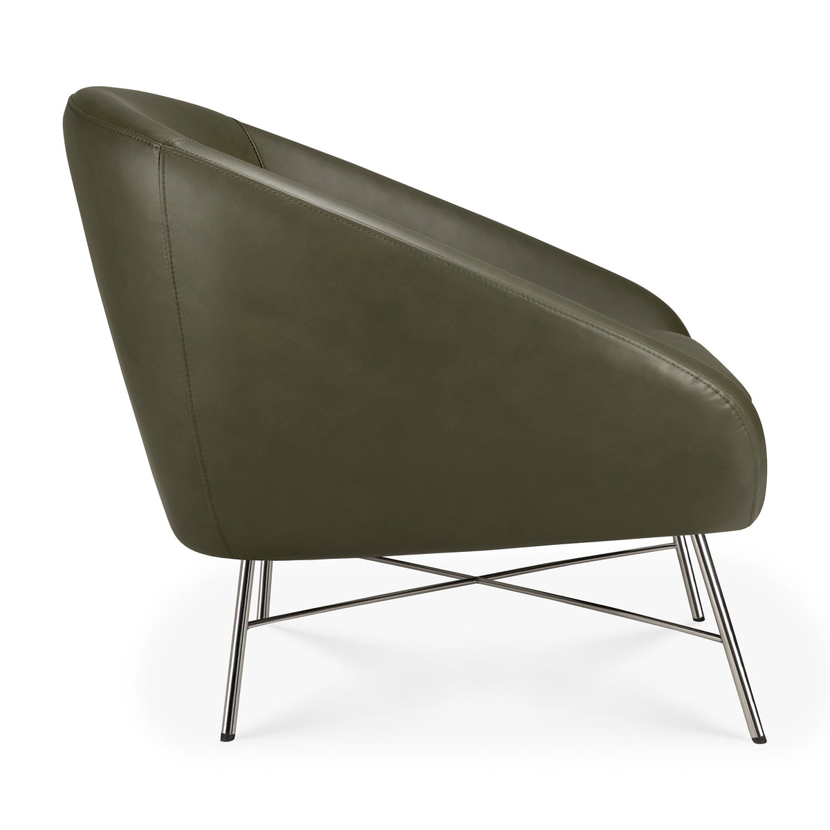 Barrow Lounge Chair, Polished Metal Base - Goode Studio