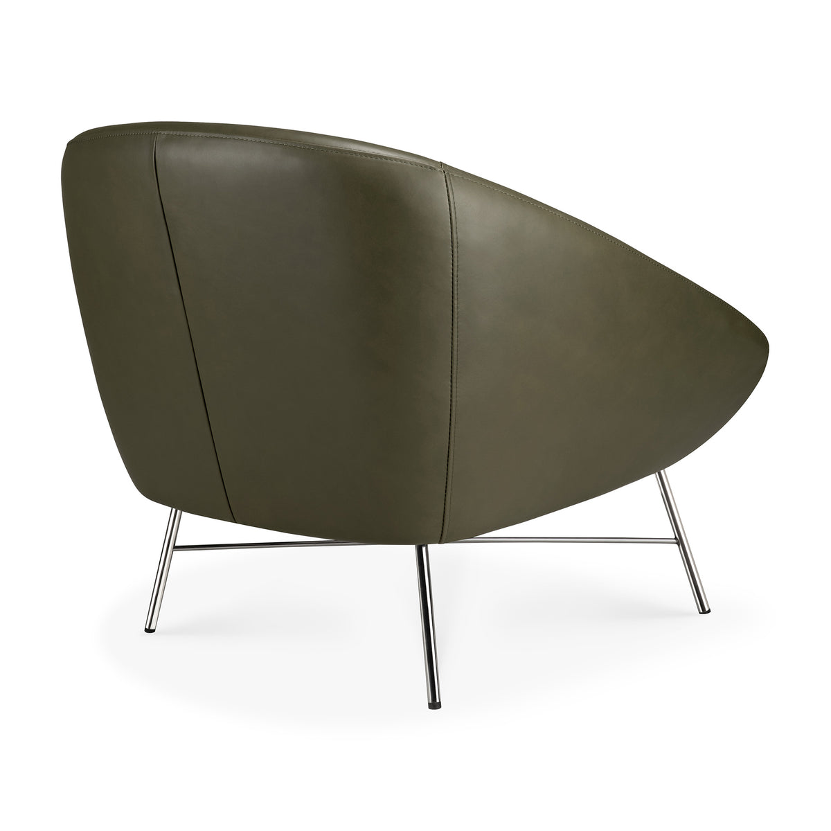 Barrow Lounge Chair, Polished Metal Base - Goode Studio