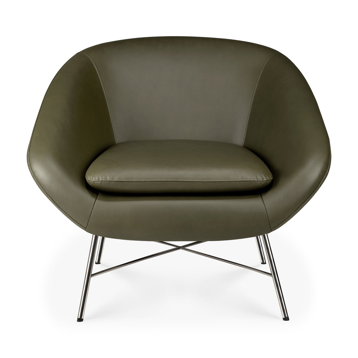 Barrow Lounge Chair, Polished Metal Base - Goode Studio